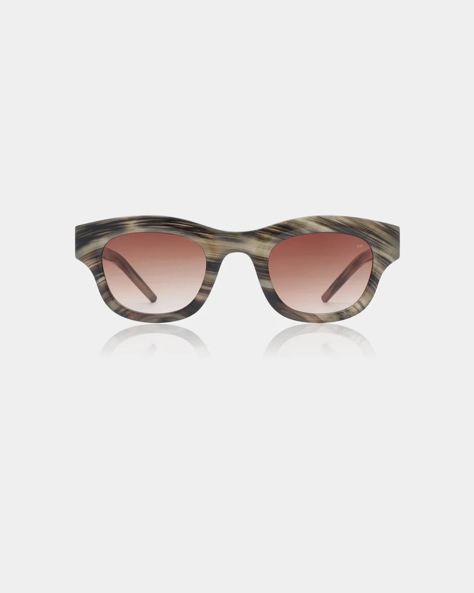 LANE - Striped Horn Sunglasses by A.Kjaerbede