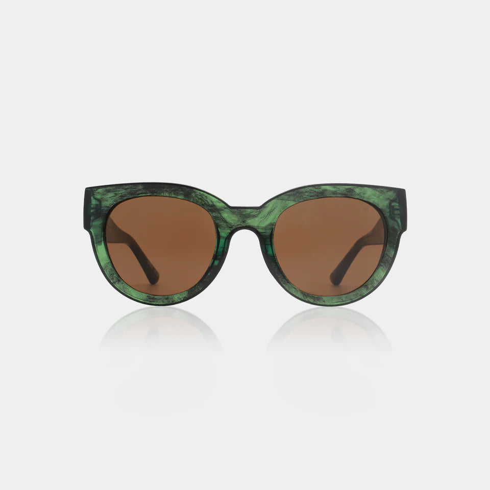 LILLY - Green Marble Transparent Sunglasses by A.Kjaerbede