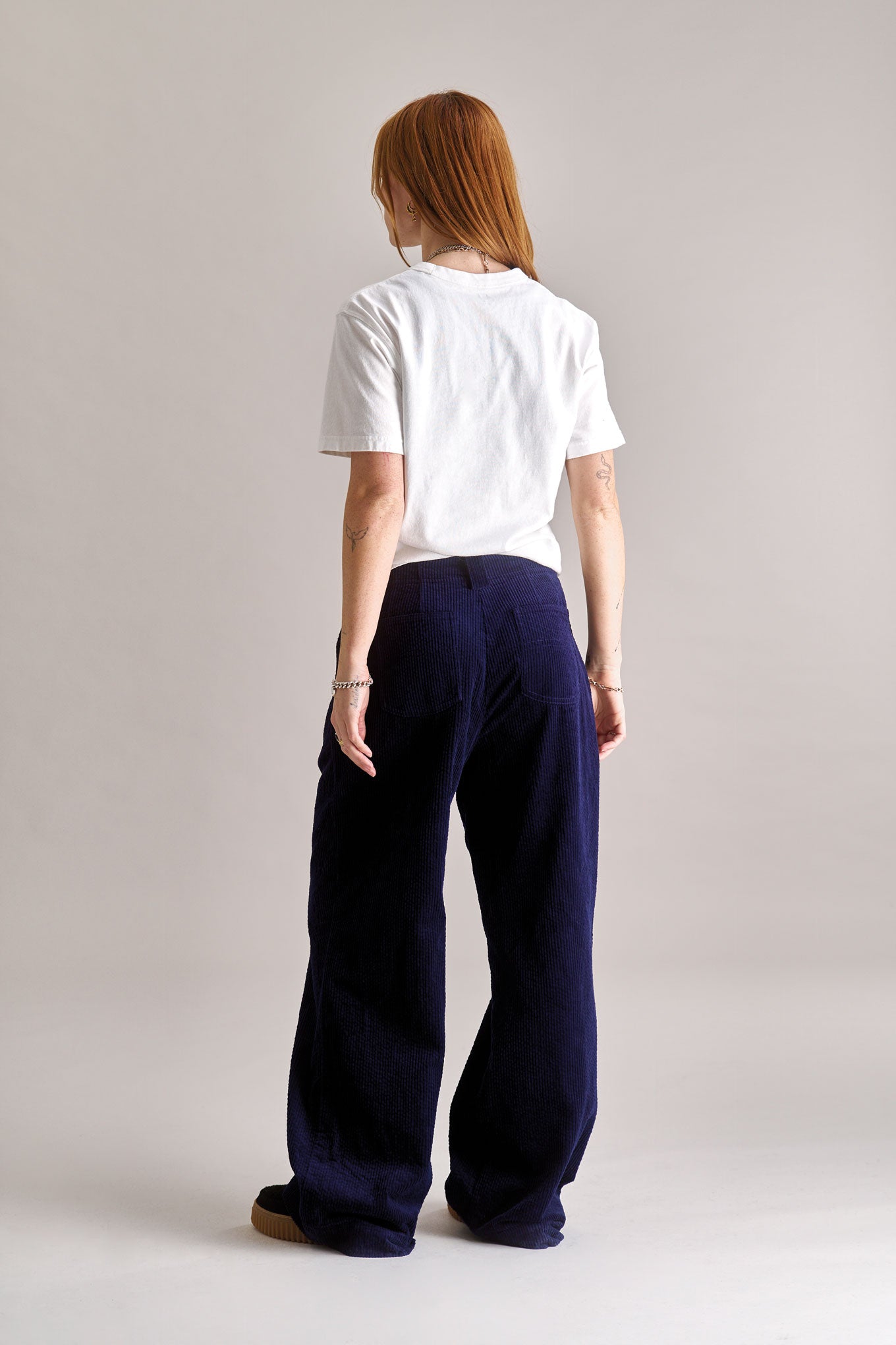 LOLA LILLY Organic Cotton Cord Trouser - Navy