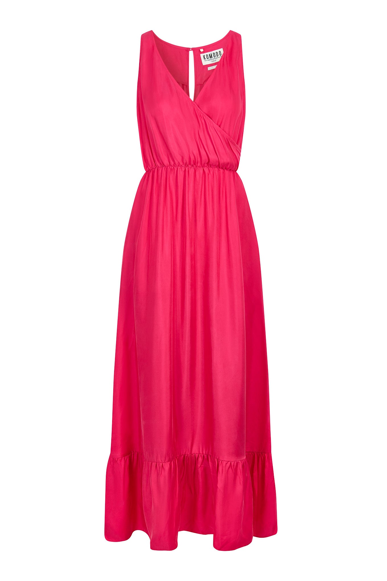 WHIRLYGIG Cupro Maxi Dress fuschia pink