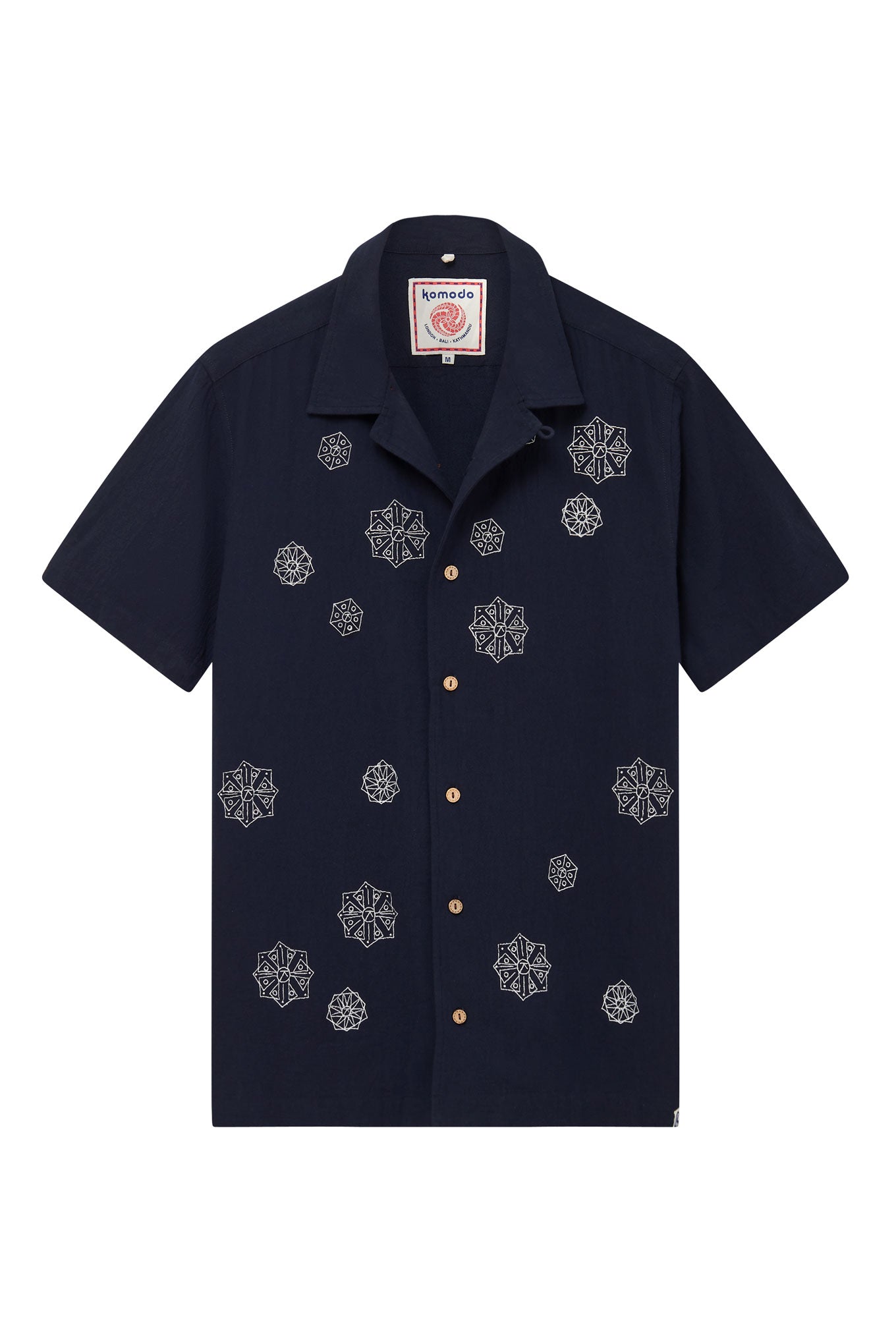 SPINDRIFT - Organic Cotton Shirt Embroidery Navy