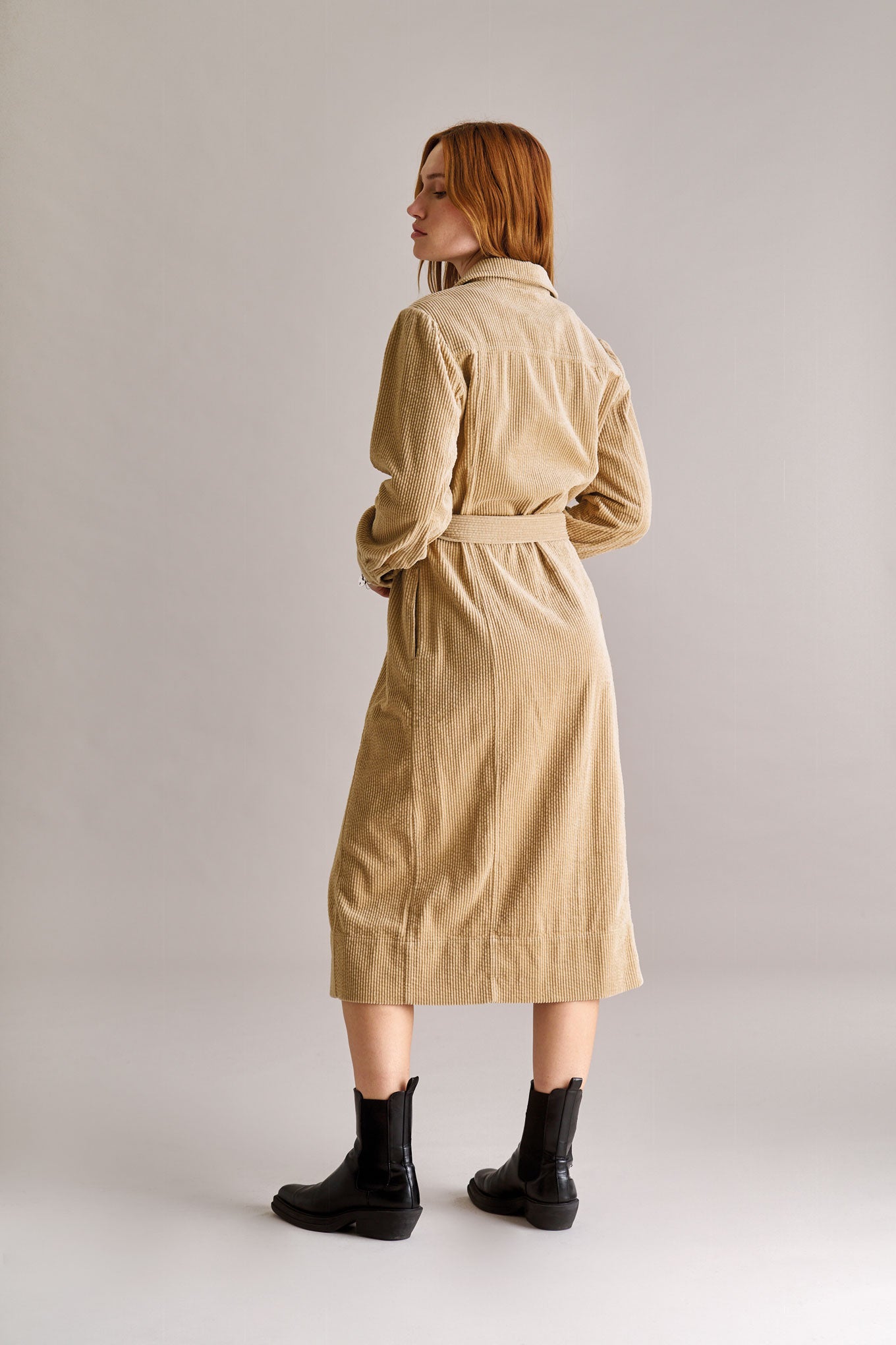 HARITTI Organic Cotton Cord Dress - Croissant