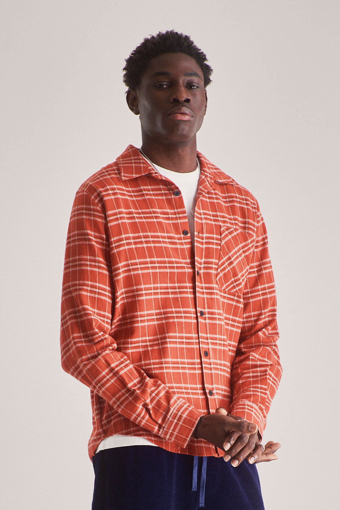 SANTI Organic Cotton Flannel Shirt - Red