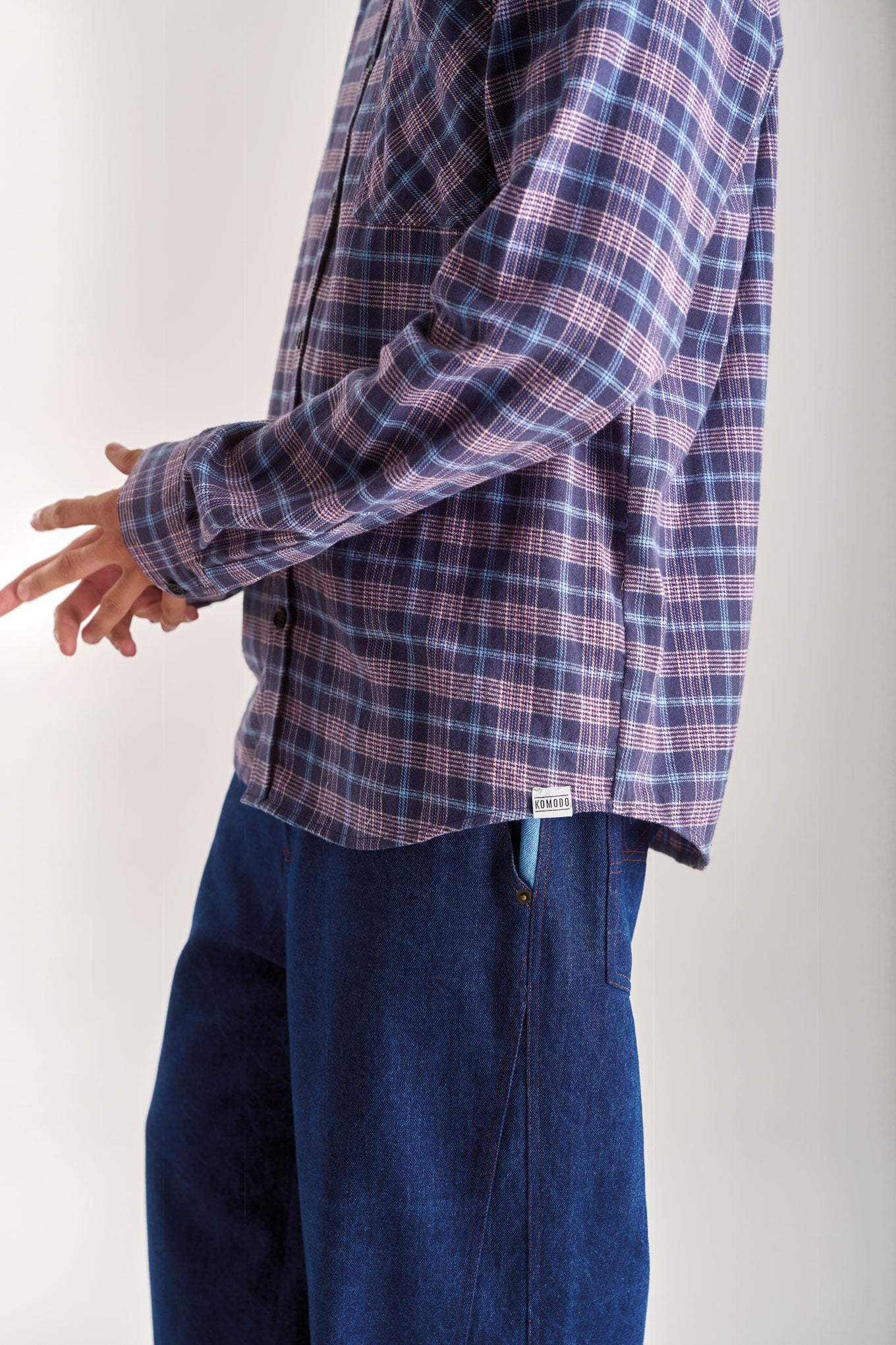 SANTI Organic Cotton Flannel Shirt - Purple