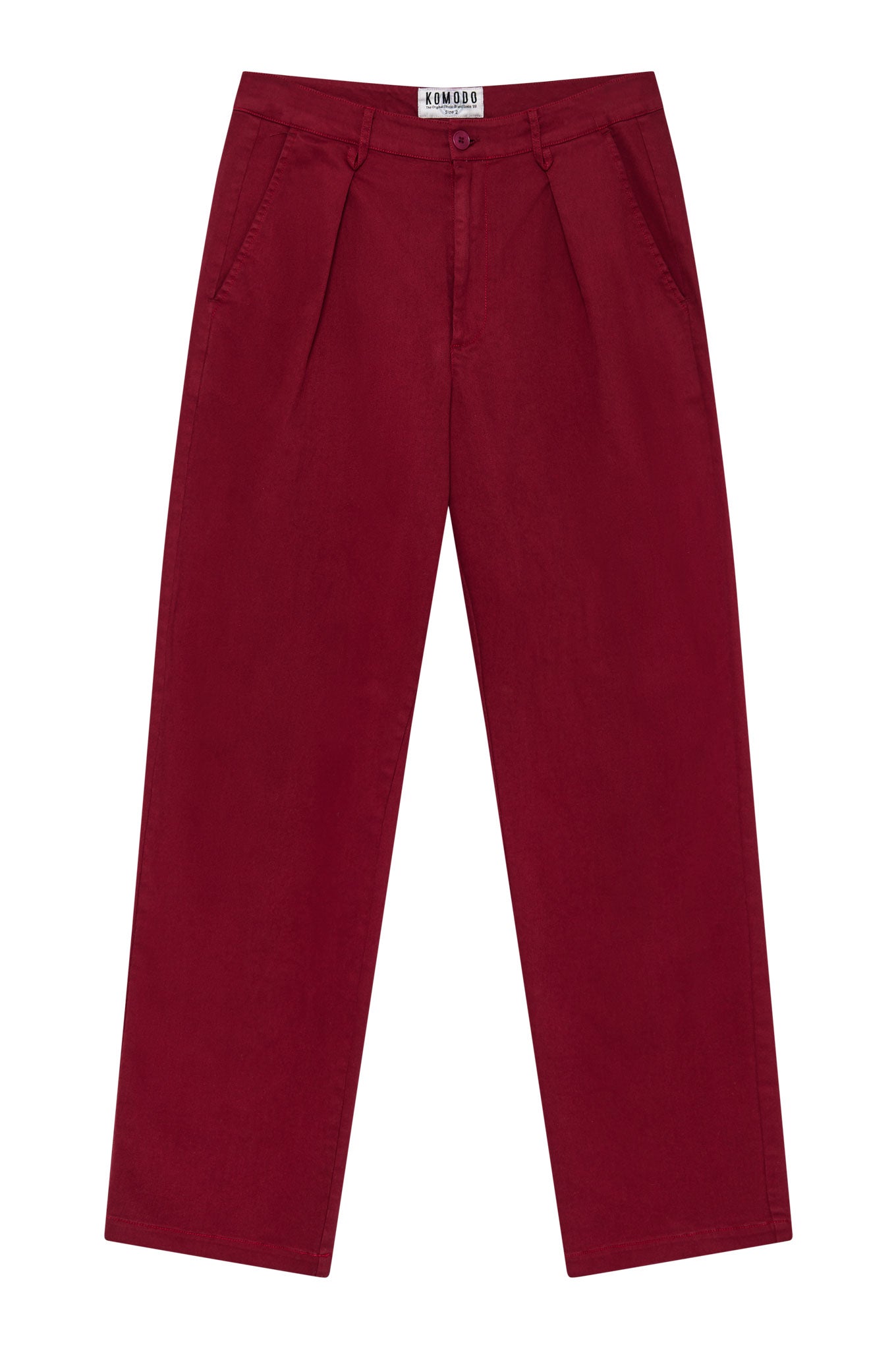 BOWIE - Loose Fit Organic Cotton Twill Trouser Wine Red