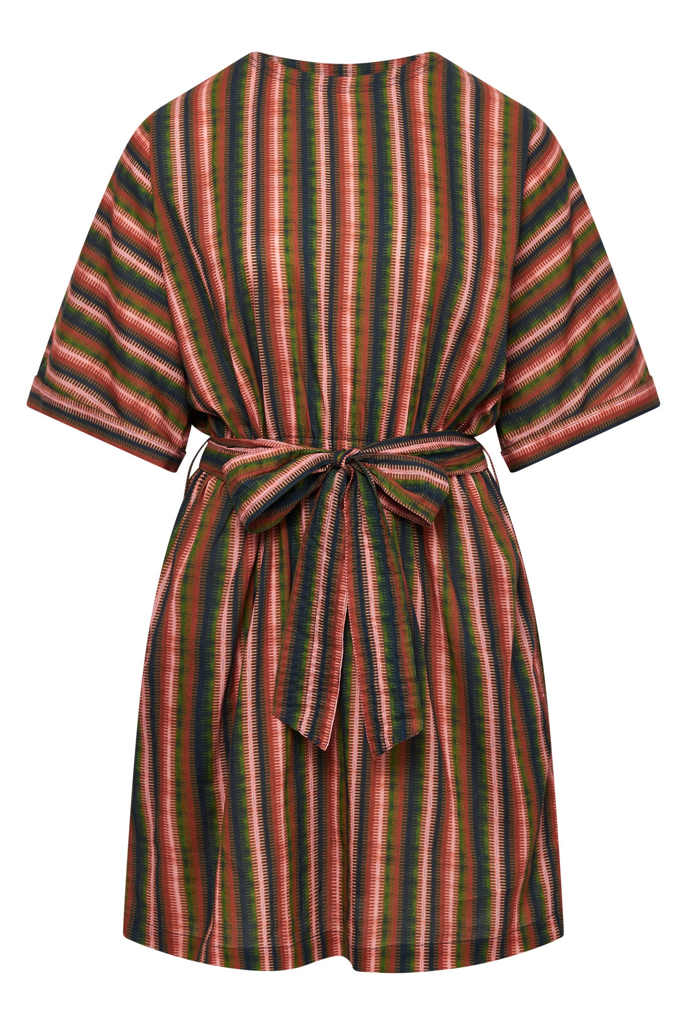 AZUL - Organic Cotton Weave Stripe Dress Green