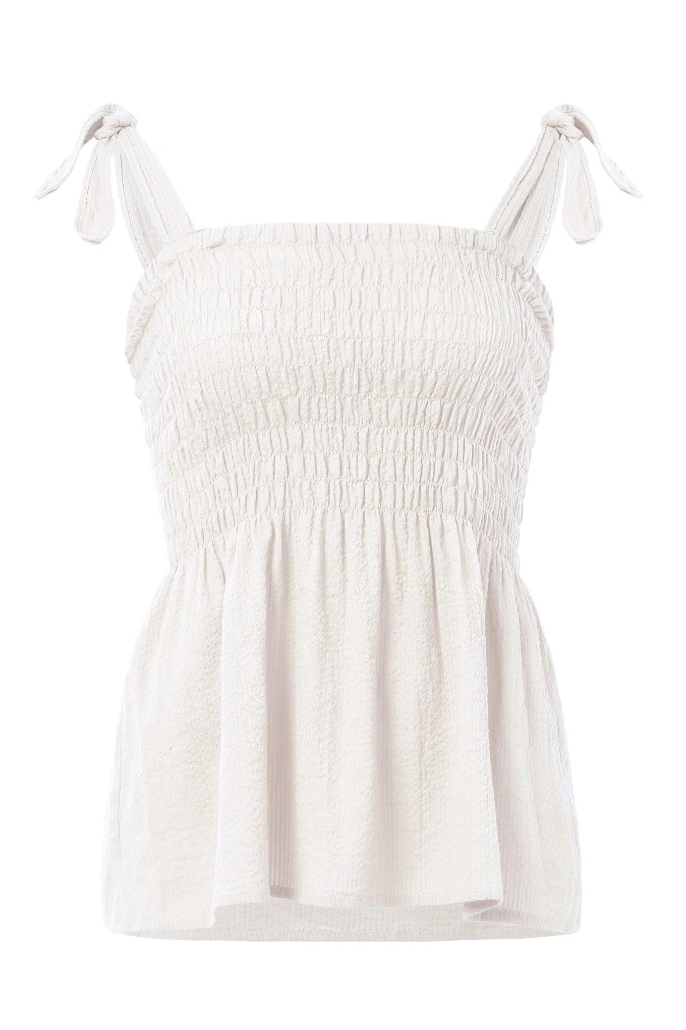 GAIA - Organic Cotton Seersucker Vest - Natural