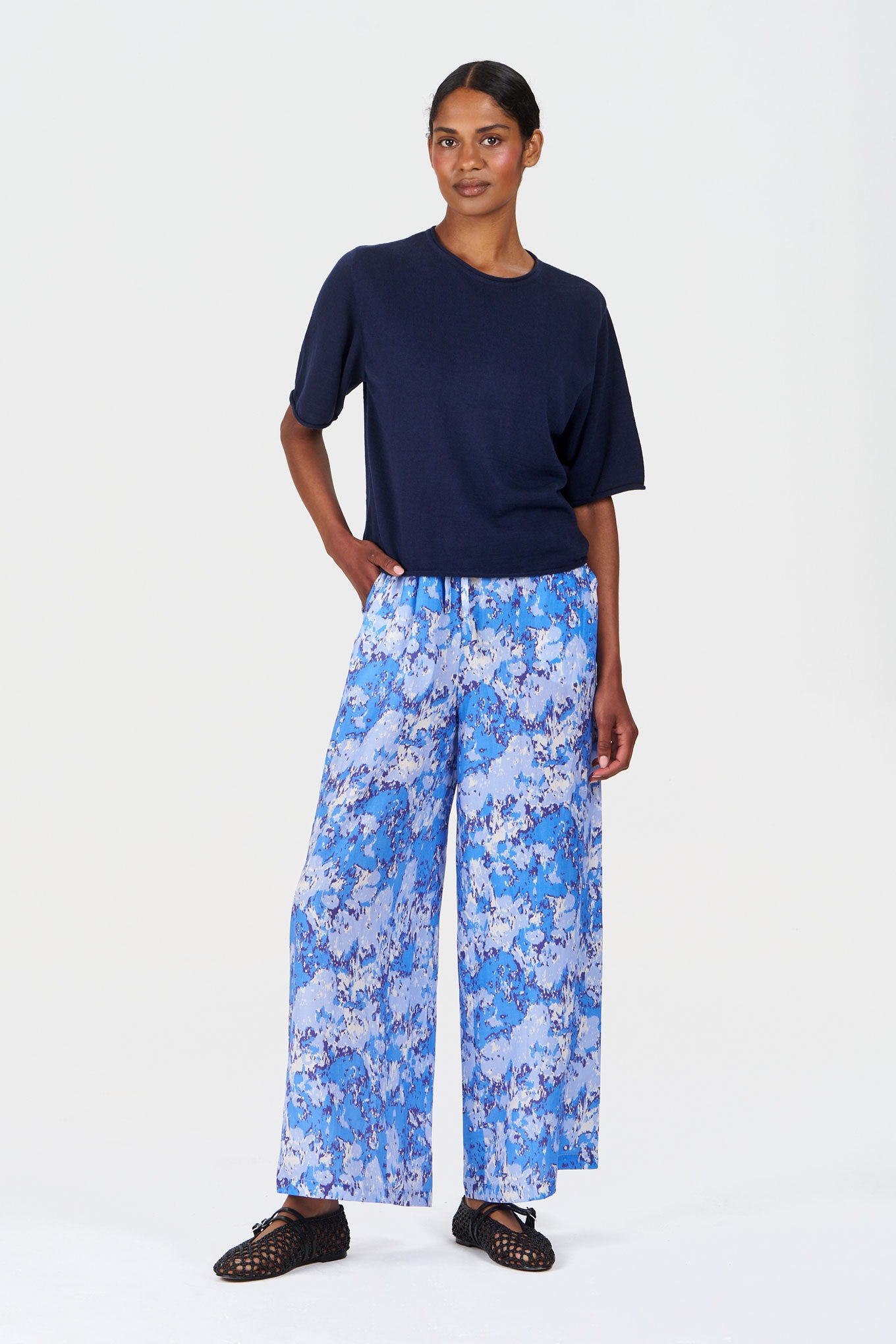 ARIA Tencel Linen Trouser - Acid Blue