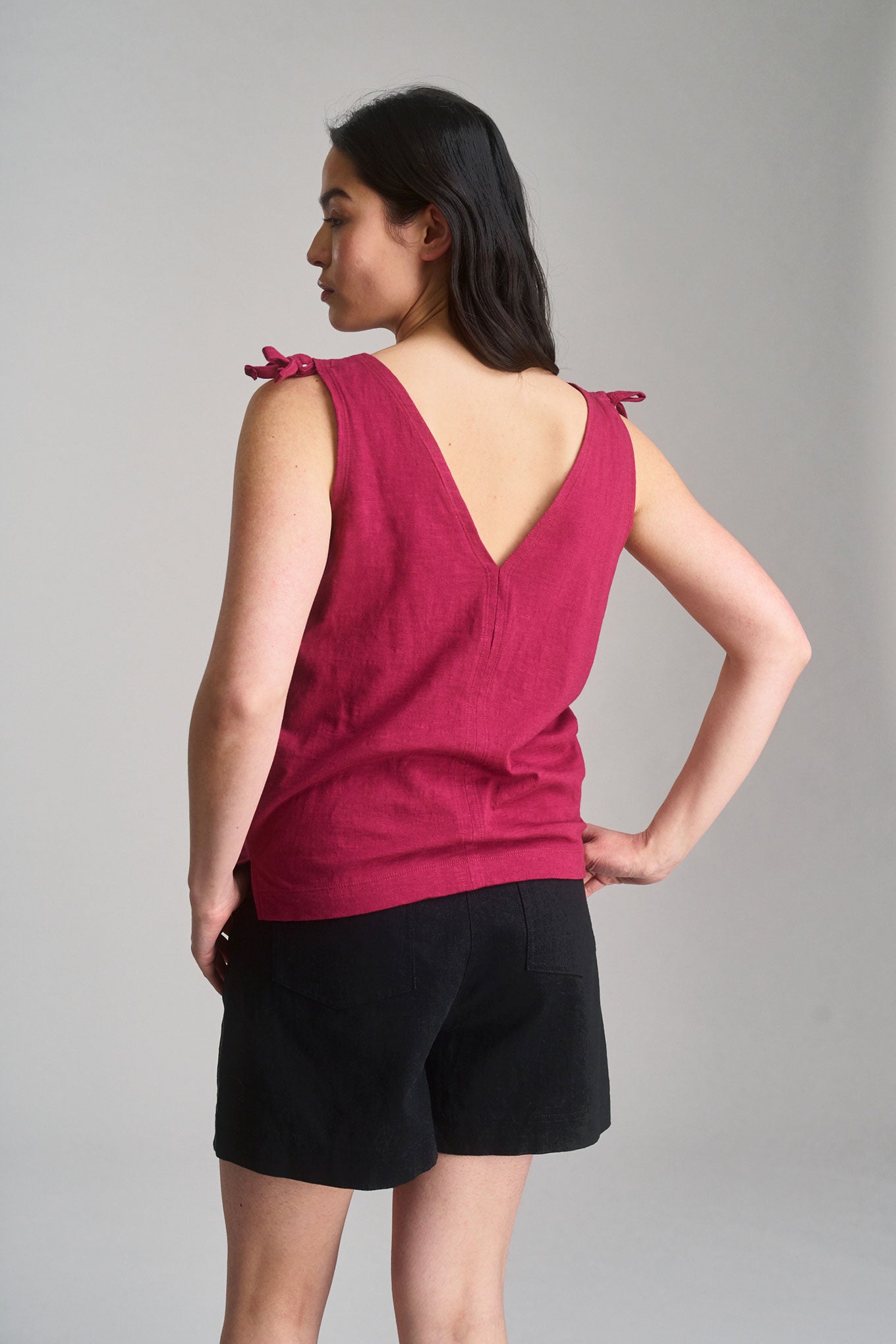 CELIA - Organic Cotton Top - Berry