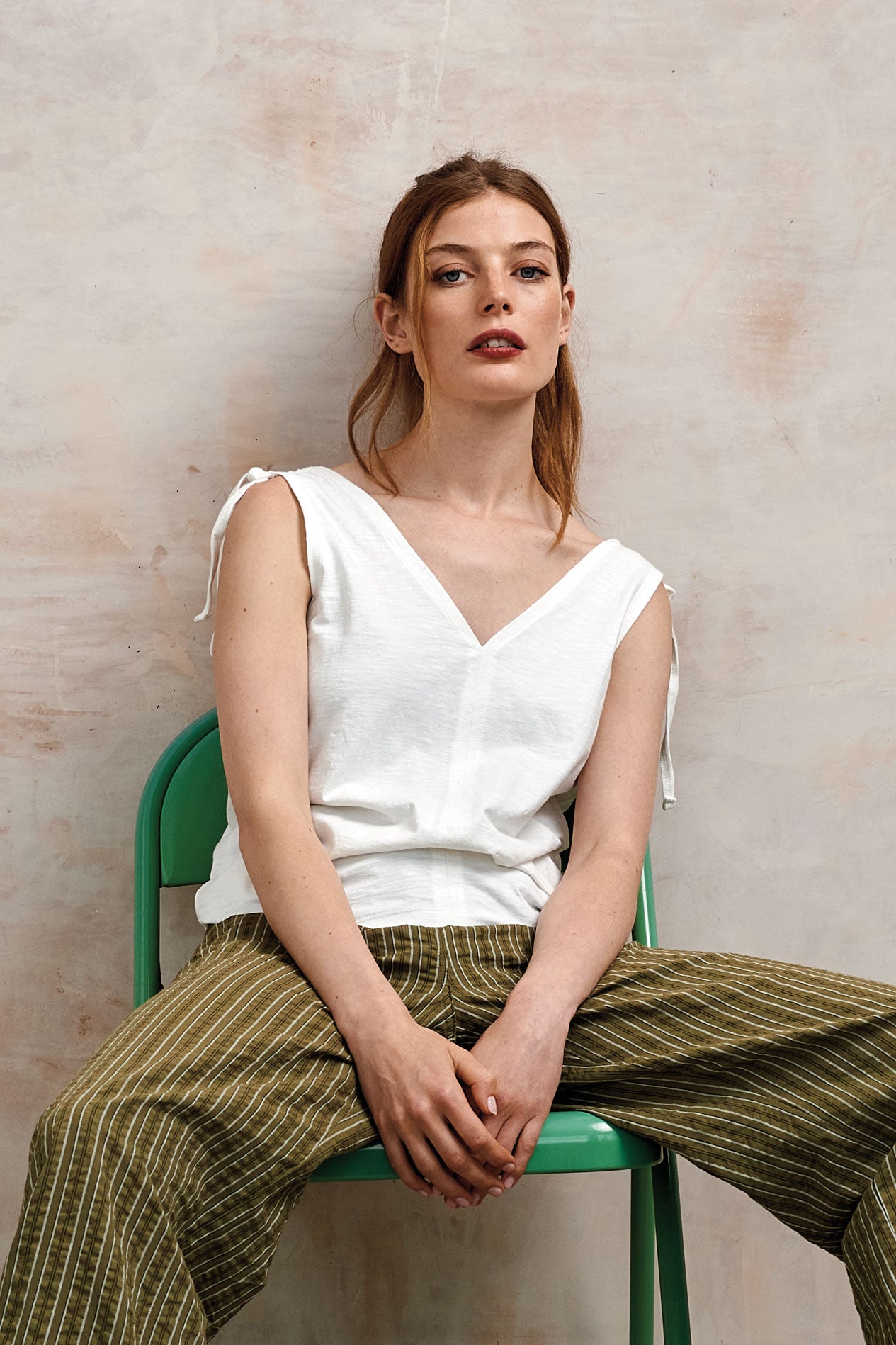 CELIA - Organic Cotton Vest Off White