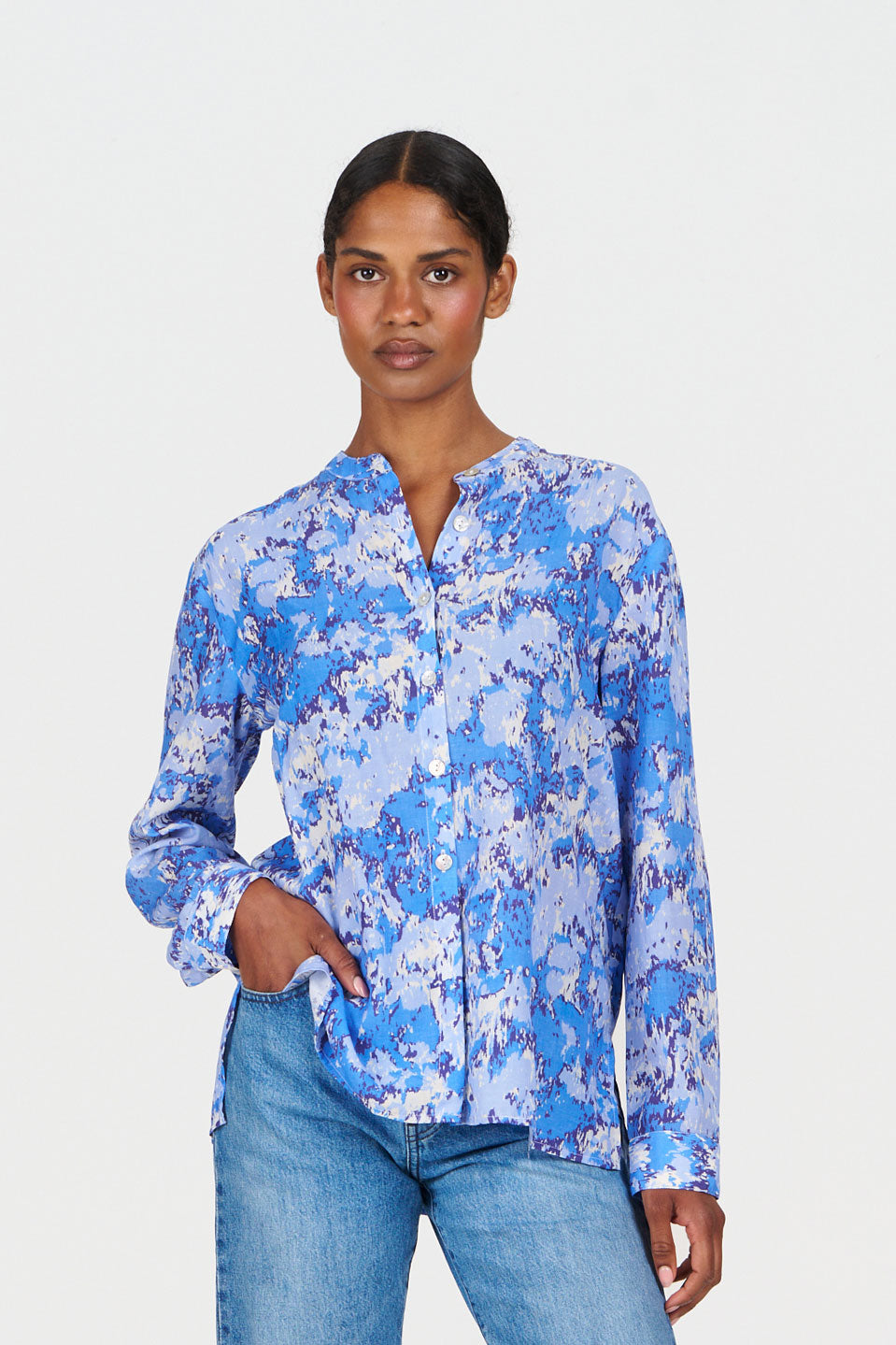 CORBY Tencel Linen Shirt - Acid Blue