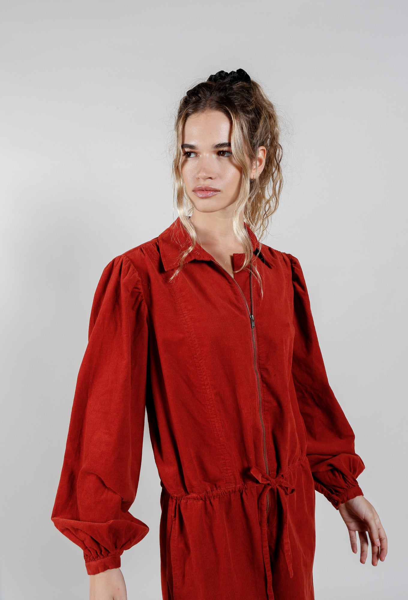 AMRITA Organic Cotton Corduroy Jumpsuit - Terracotta