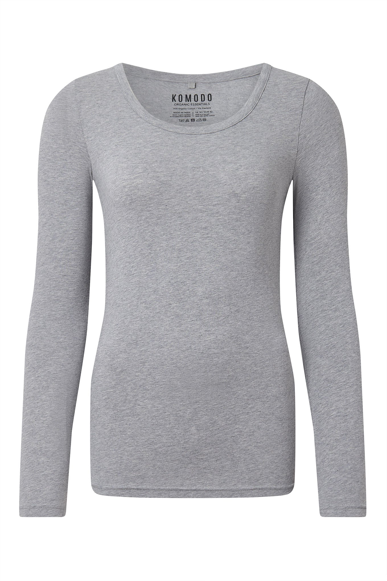 Grey organic cotton jersey basic top. Organic and natural fibre, sustainable womens top's by KOMODO.