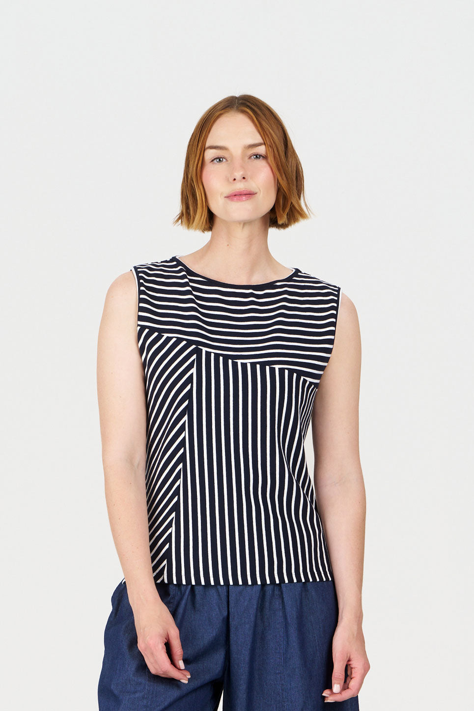 ETOSHA Top - Organic Cotton Navy Stripe