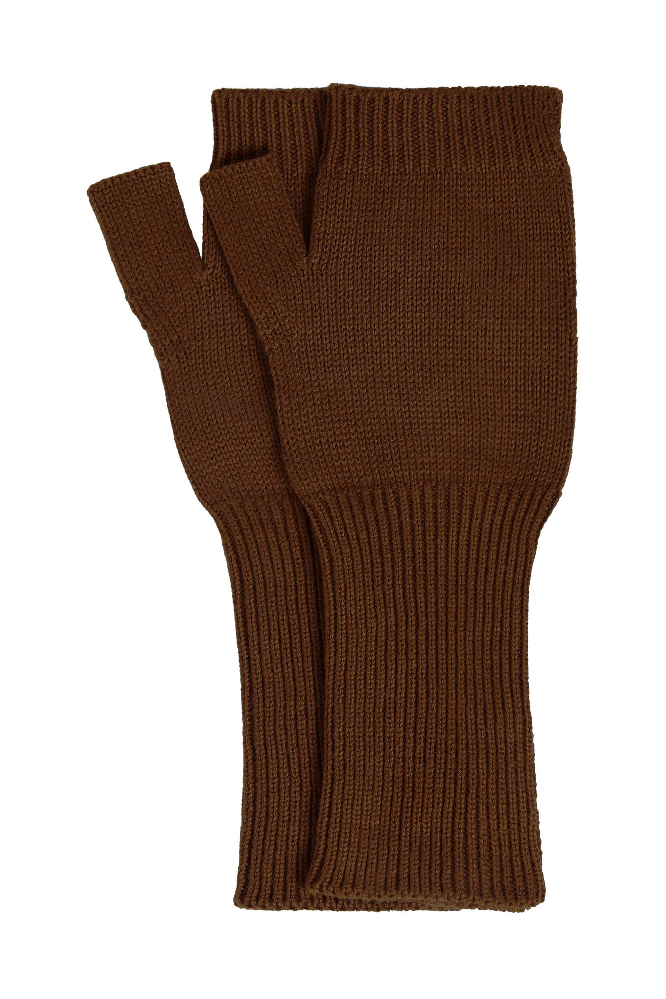 JAS - GOTS Organic Cotton Fingerless Gloves - Hazelnut