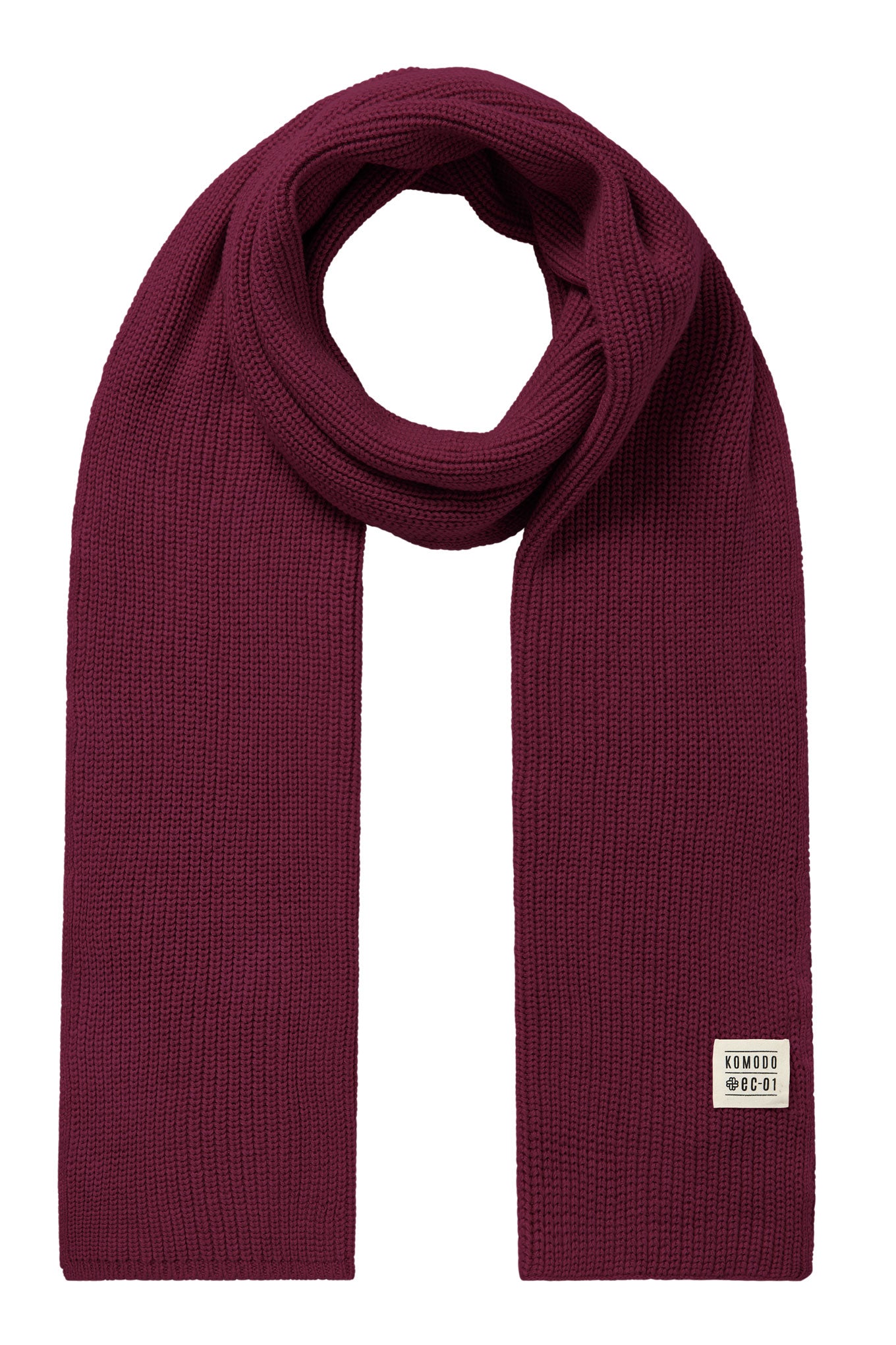 LONDON - GOTS Organic Cotton Scarf Wine Red