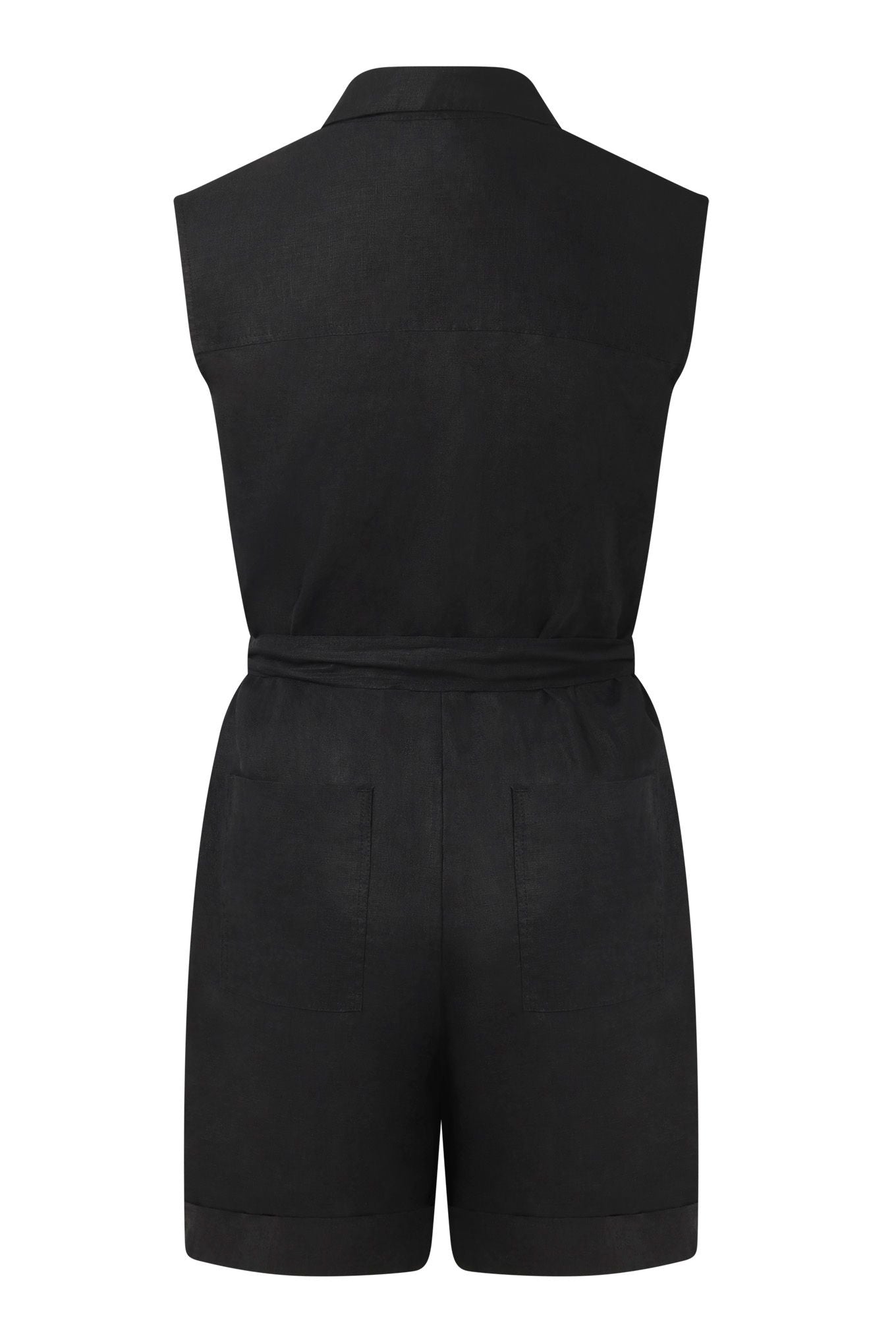 SIENNA - Organic Linen Cotton Playsuit - Black
