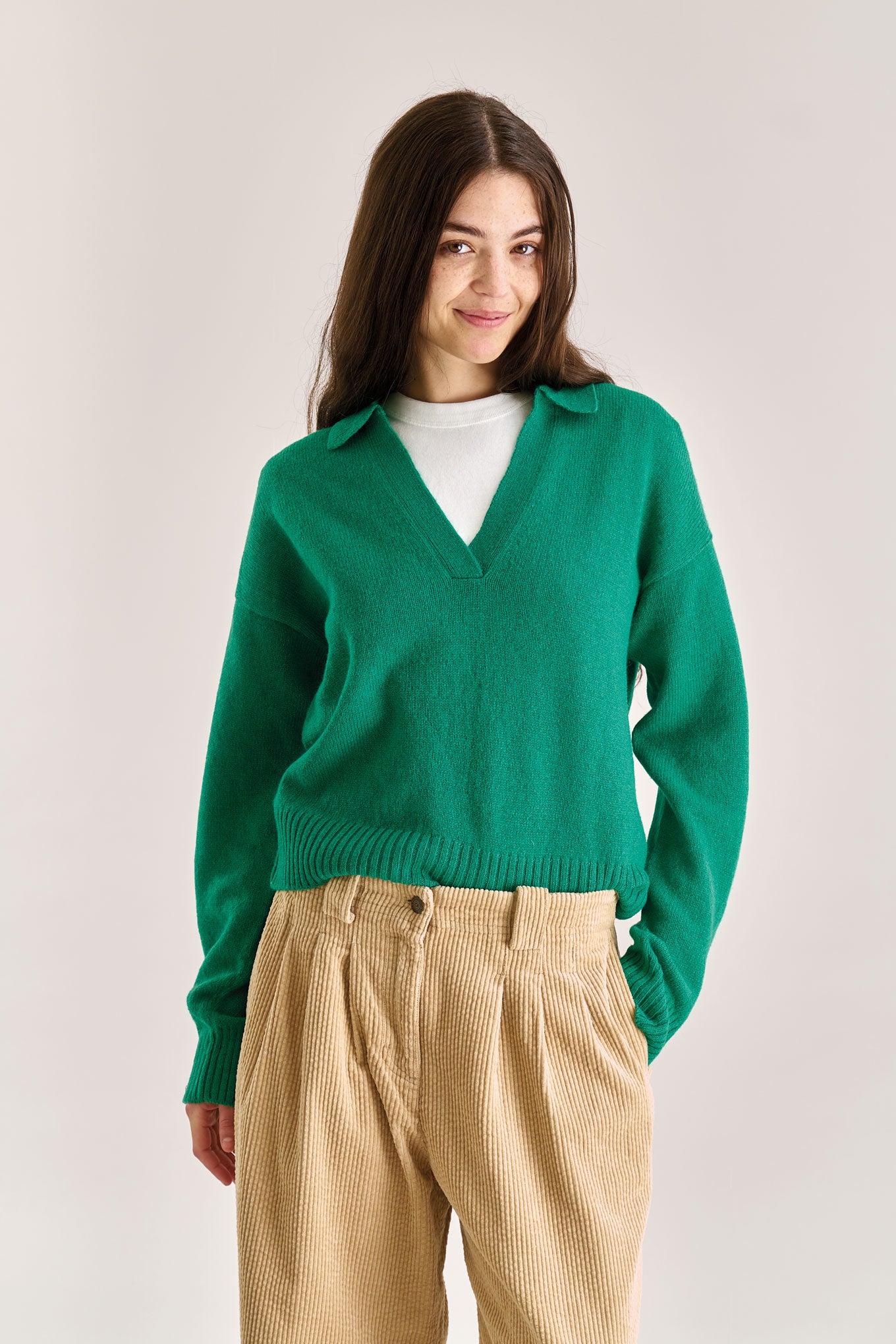CONNIE Wool Top - Green