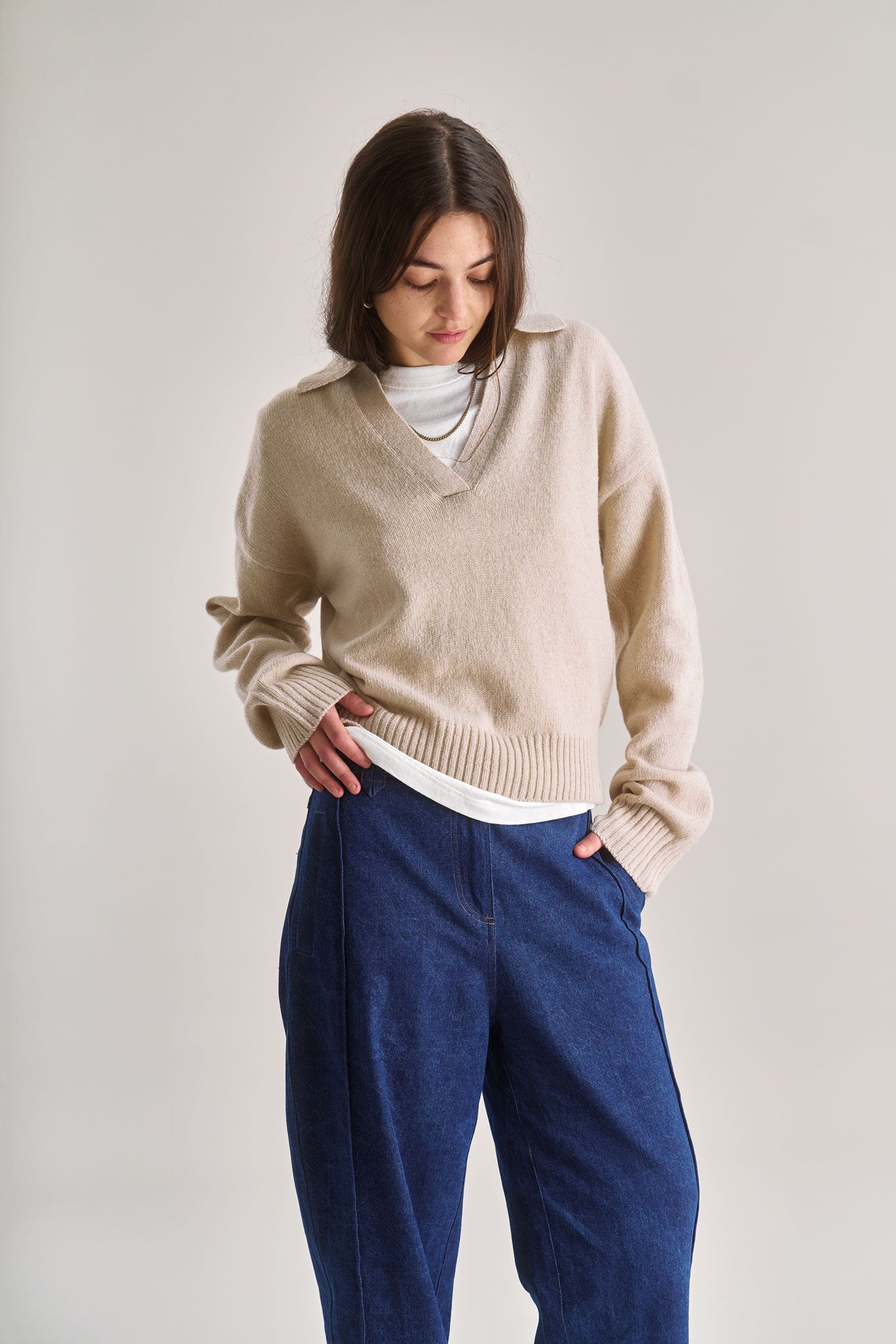 CONNIE Merino Wool Top - Sand