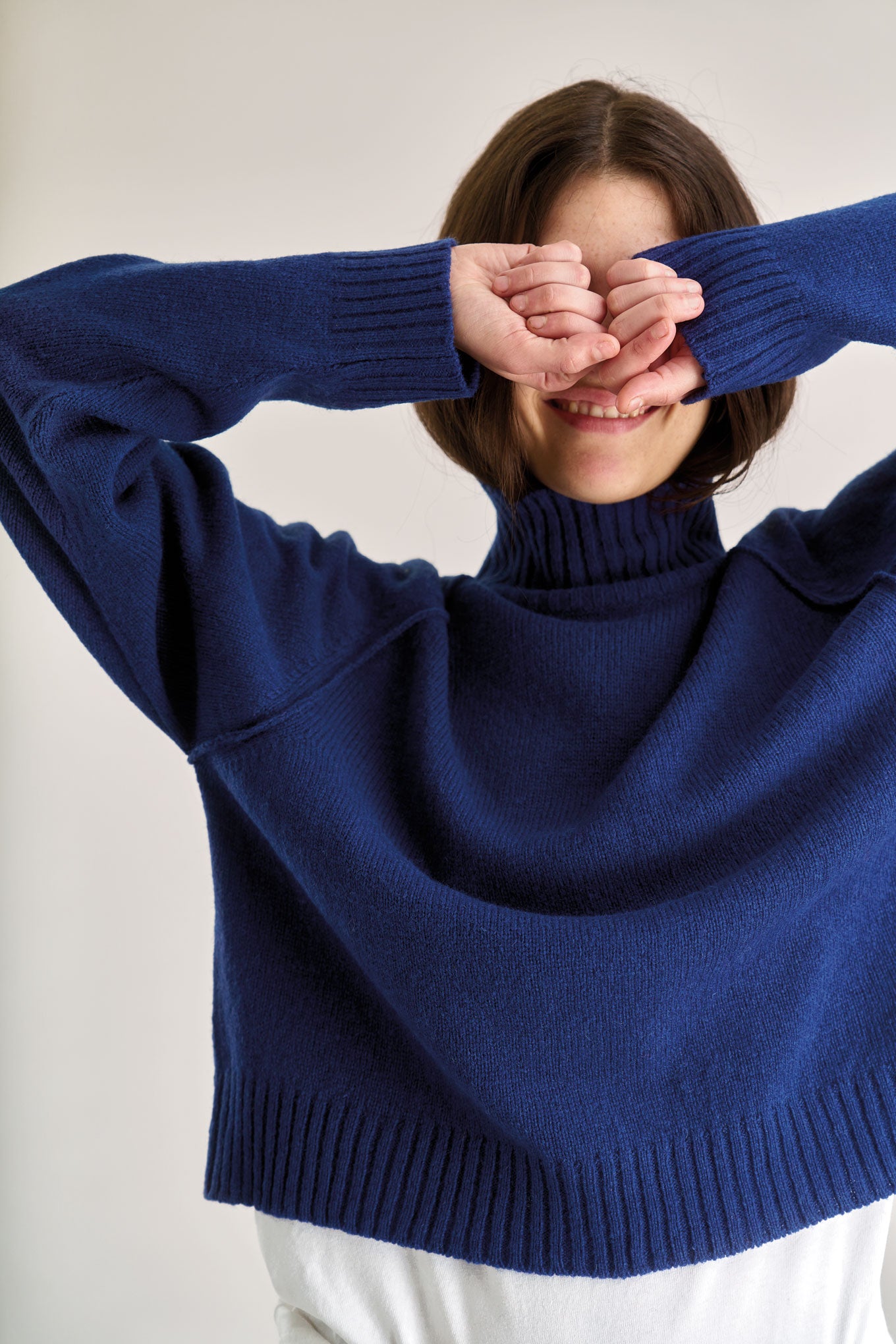 MILLIE Wool Top - Navy