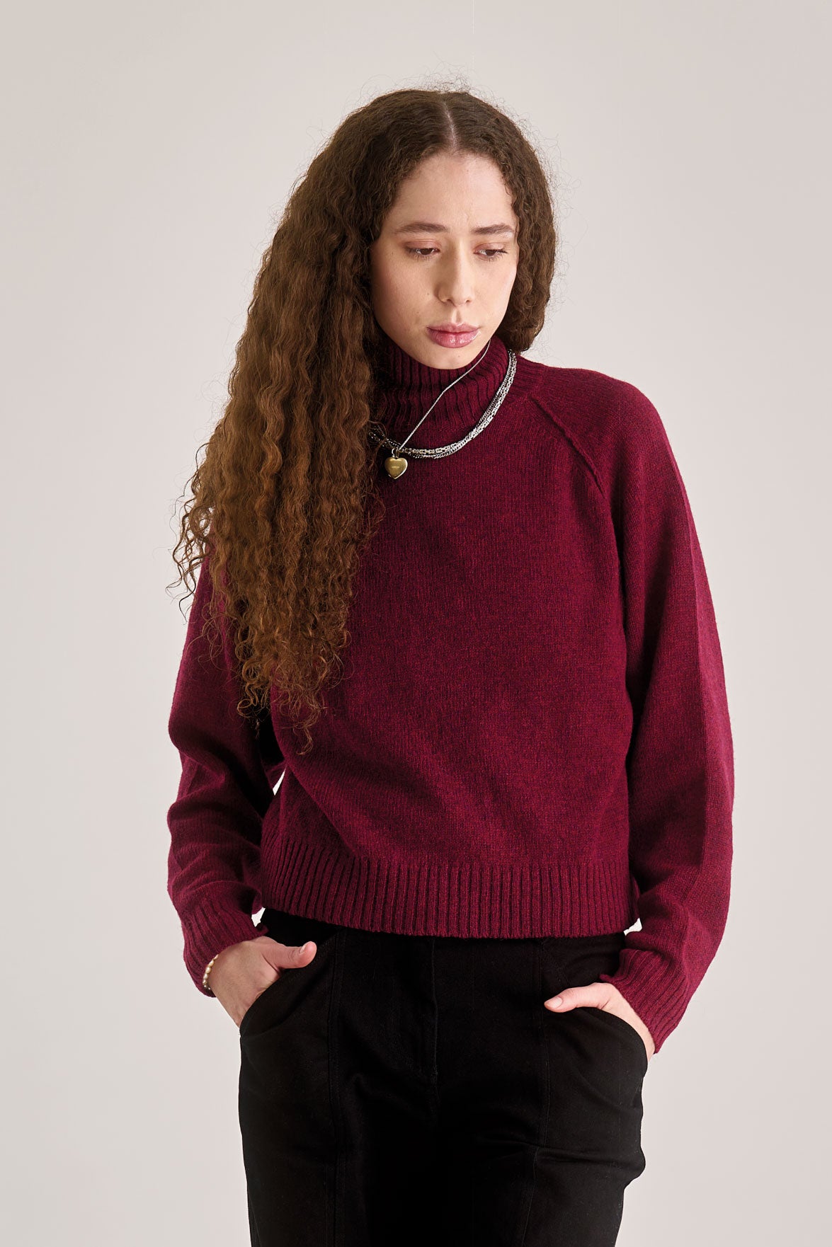 MILLIE Wool Jumper - Wine Red
