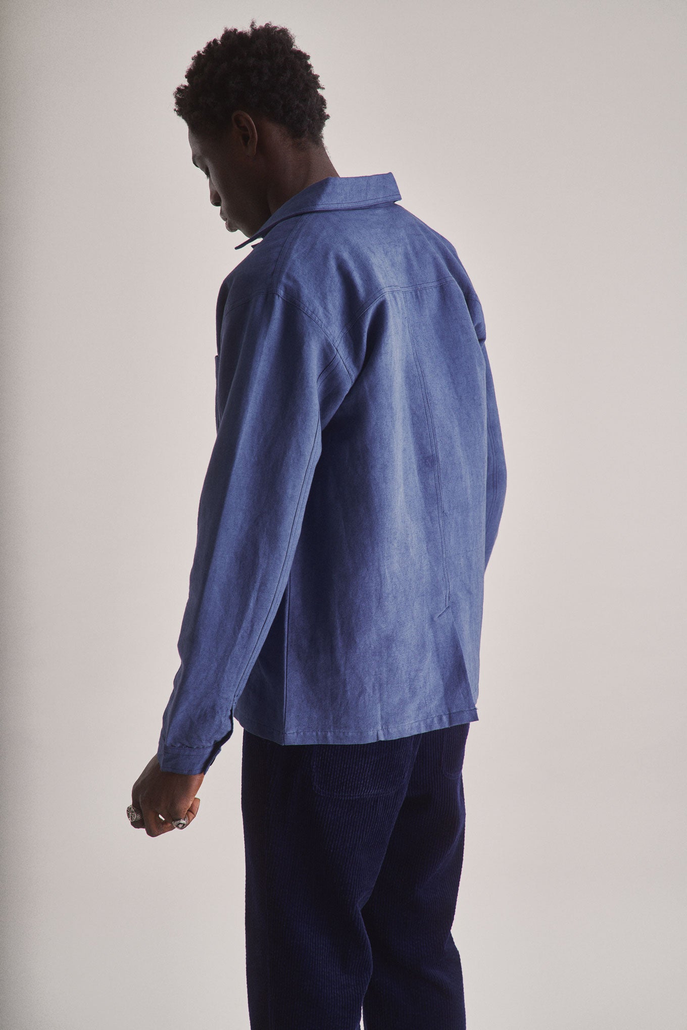 RAILWAY Handwoven Cotton Hemp Blend- Blue