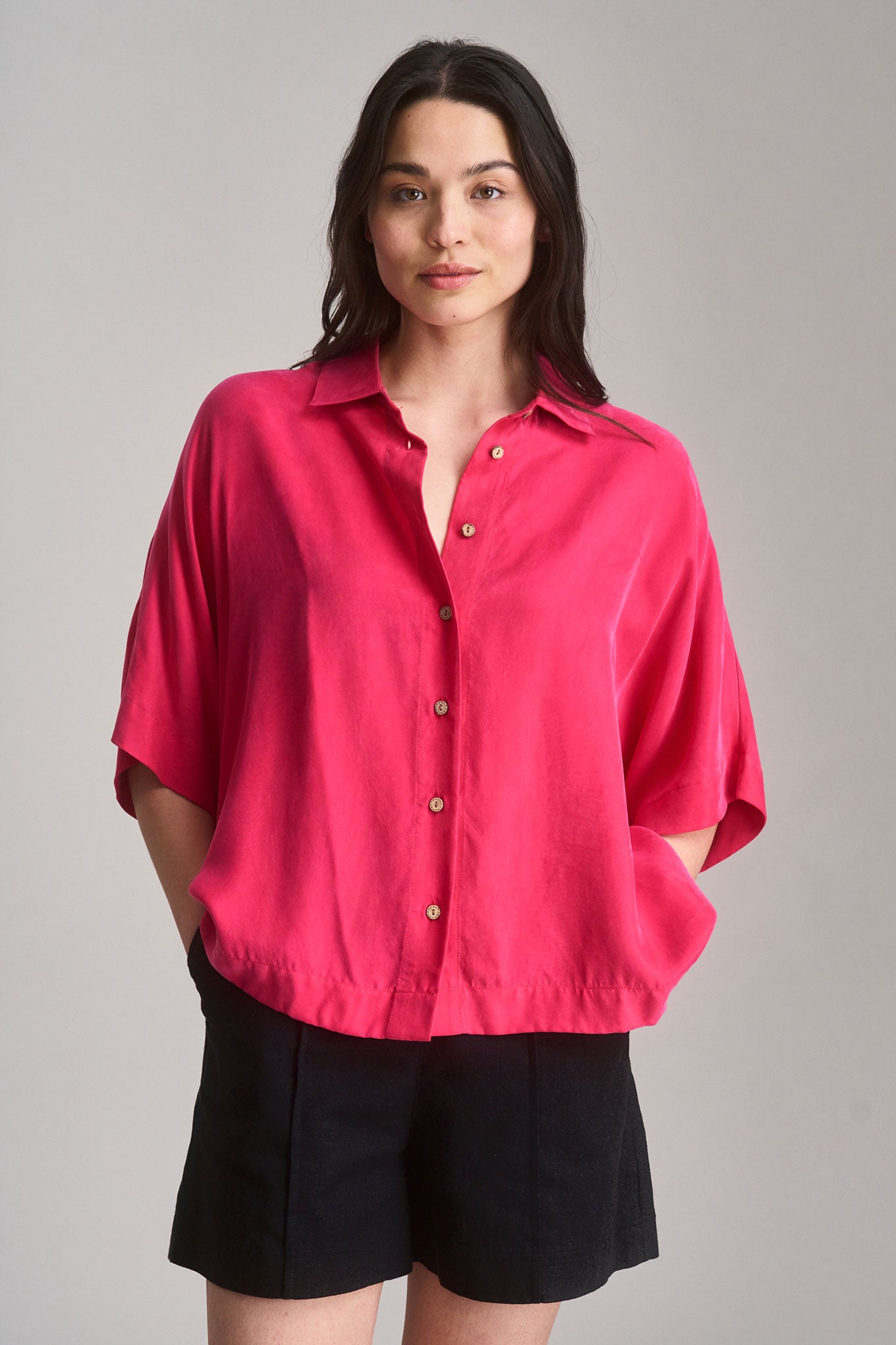 KIMONO - Cupro Shirt - Pink