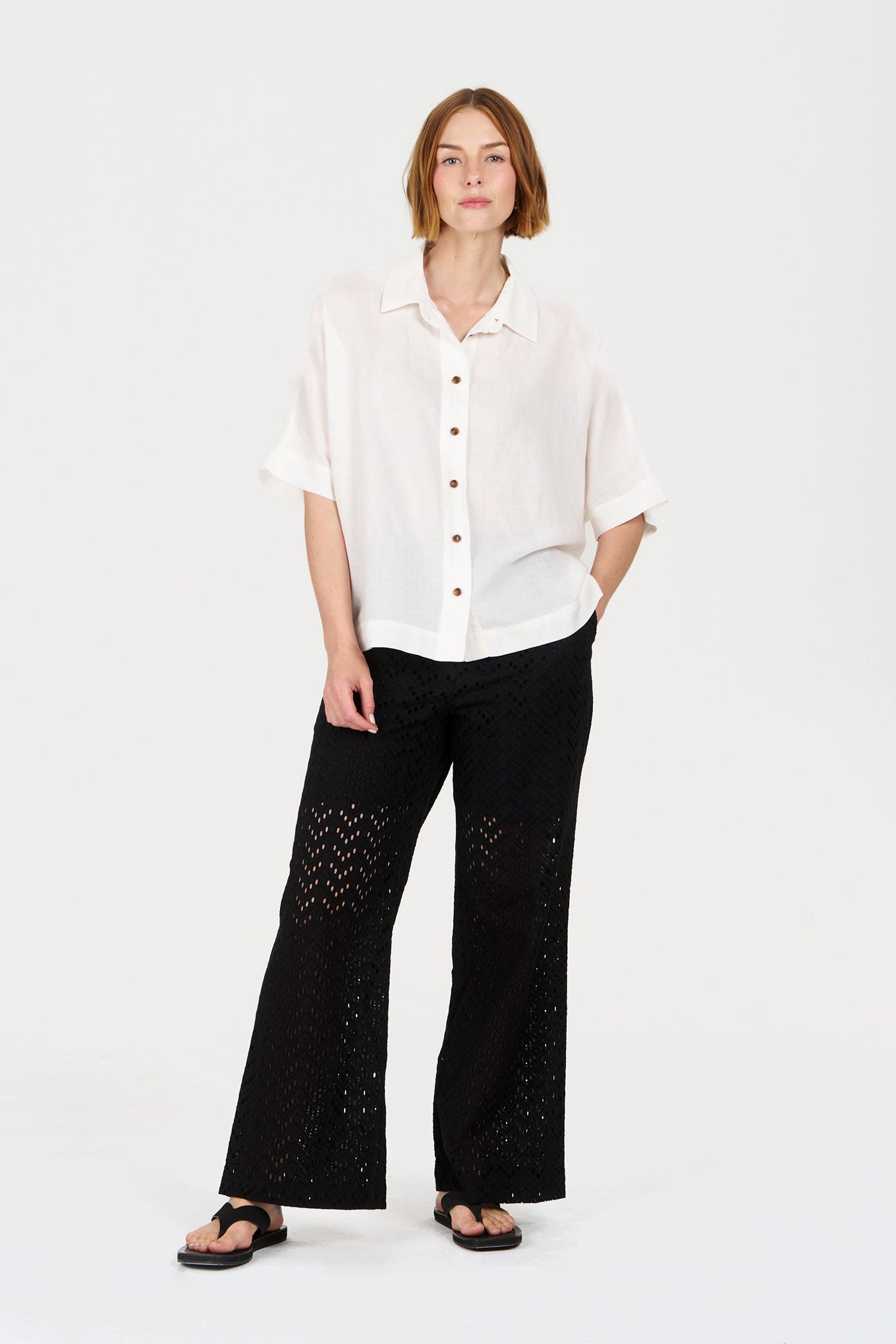 KIMONO Tencel Linen Shirt - White