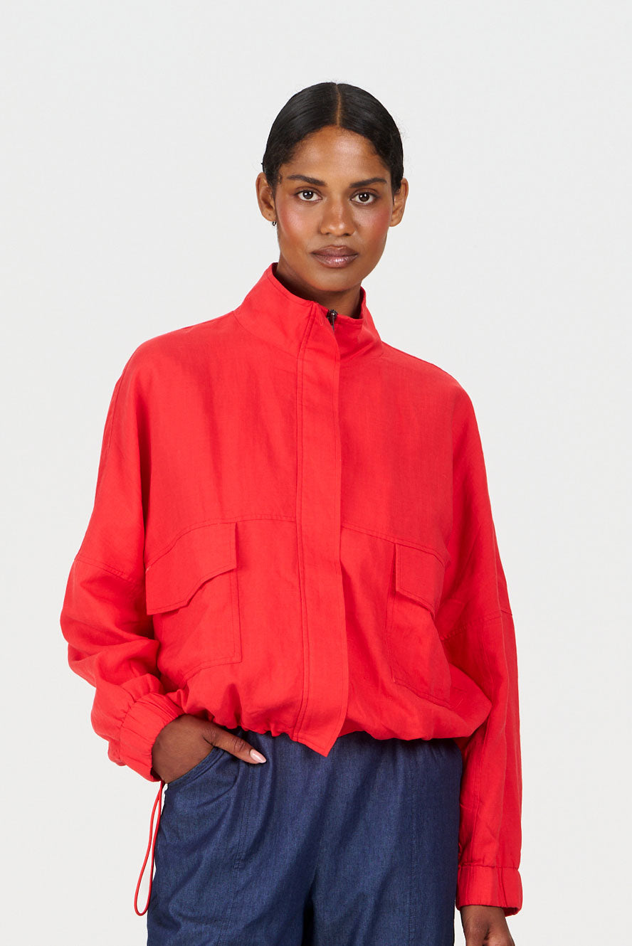 KOKO Tencel Linen Jacket -coral