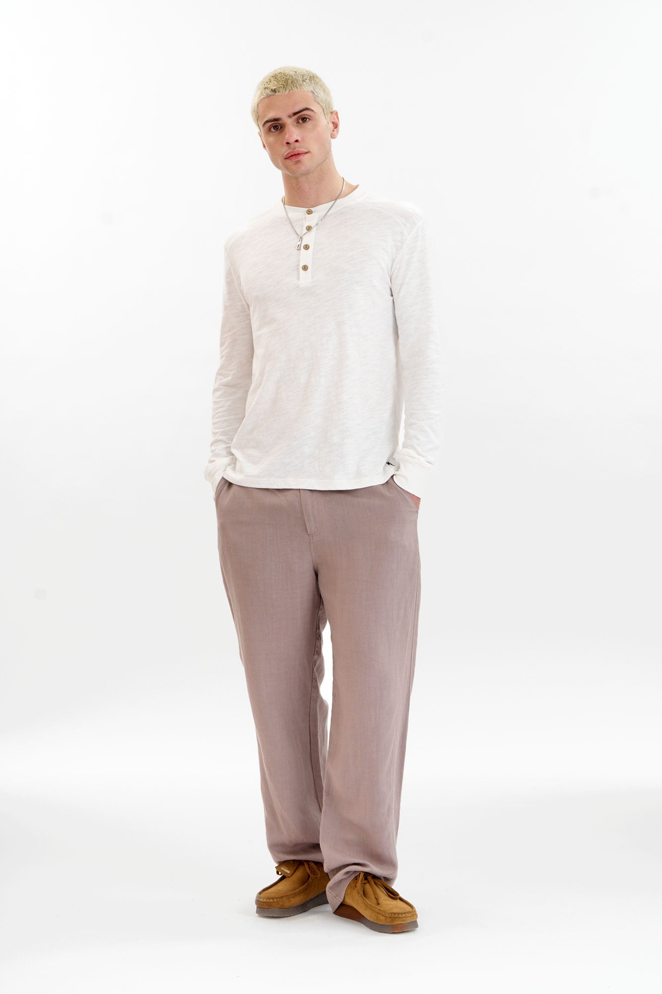 MAKULU Tencel Linen Trouser - Camel Grey