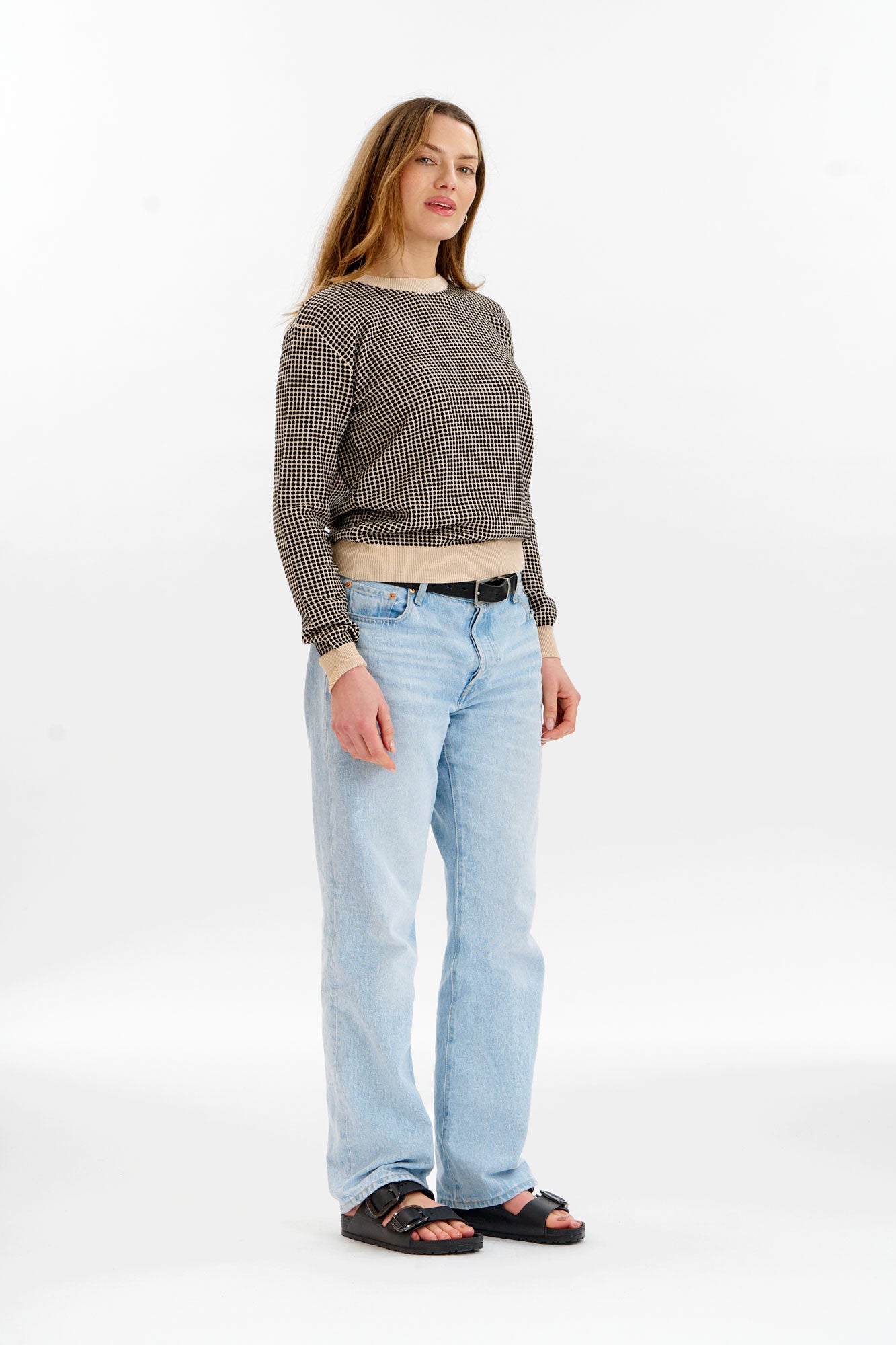 HANA Organic Cotton Jumper - Cream & Black