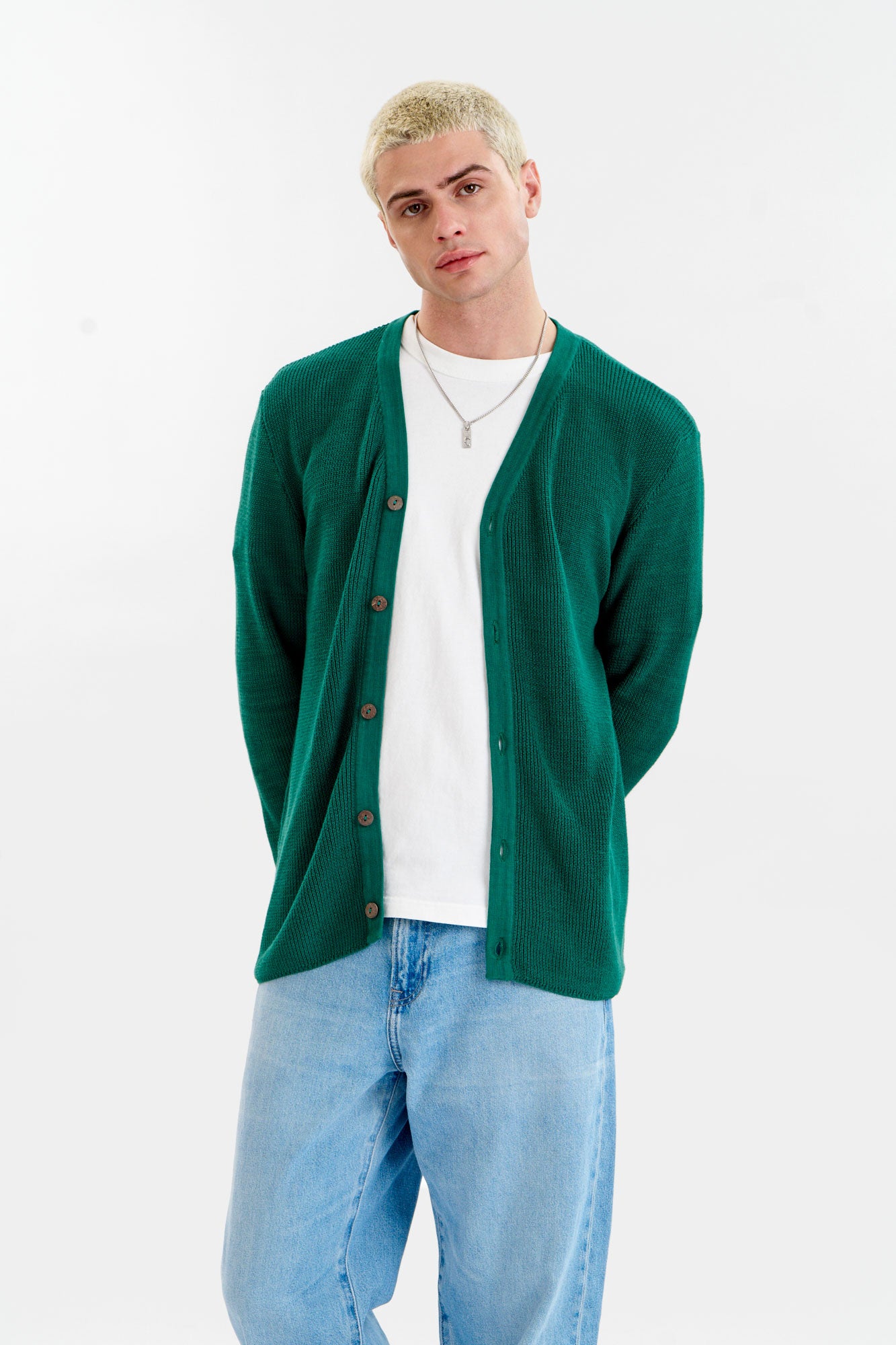 LUCAS Organic Cotton Cardigan - Green