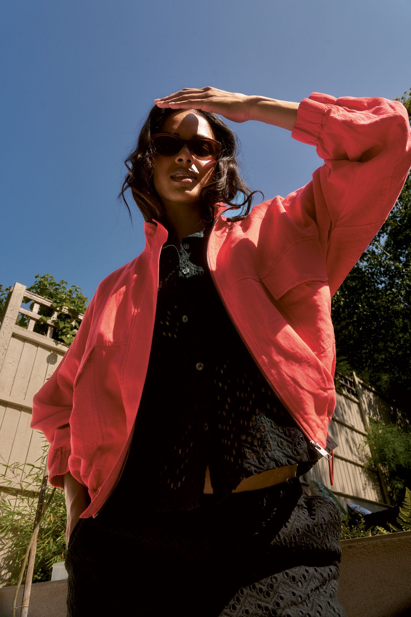 KOKO Tencel Linen Jacket - coral