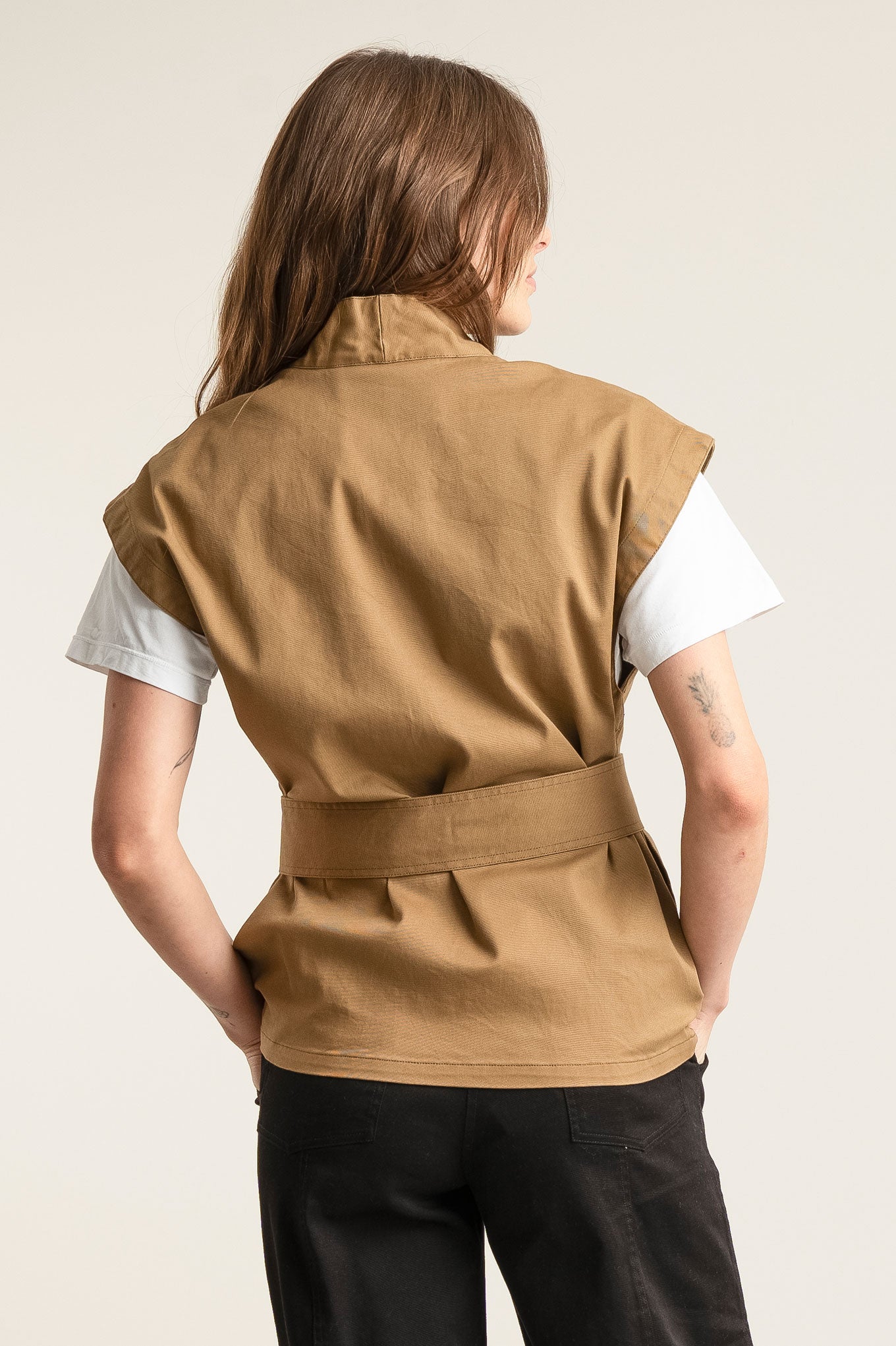 GEORGIE Organic Cotton Gilet - Olive