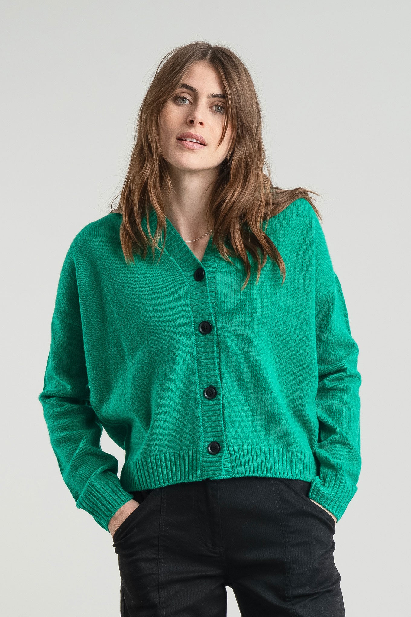 ISLA Wool Cardigan - Green