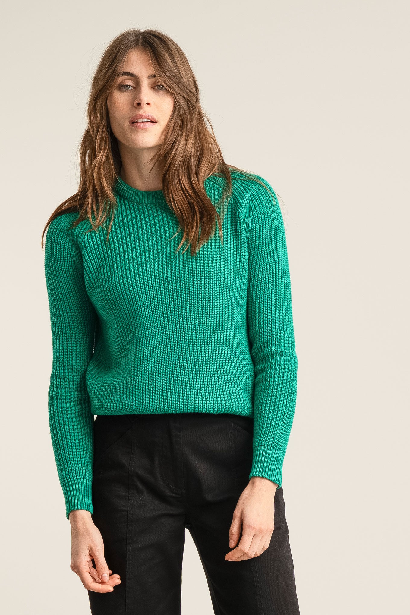SERGIO - Womens Organic Cotton Jumper Green