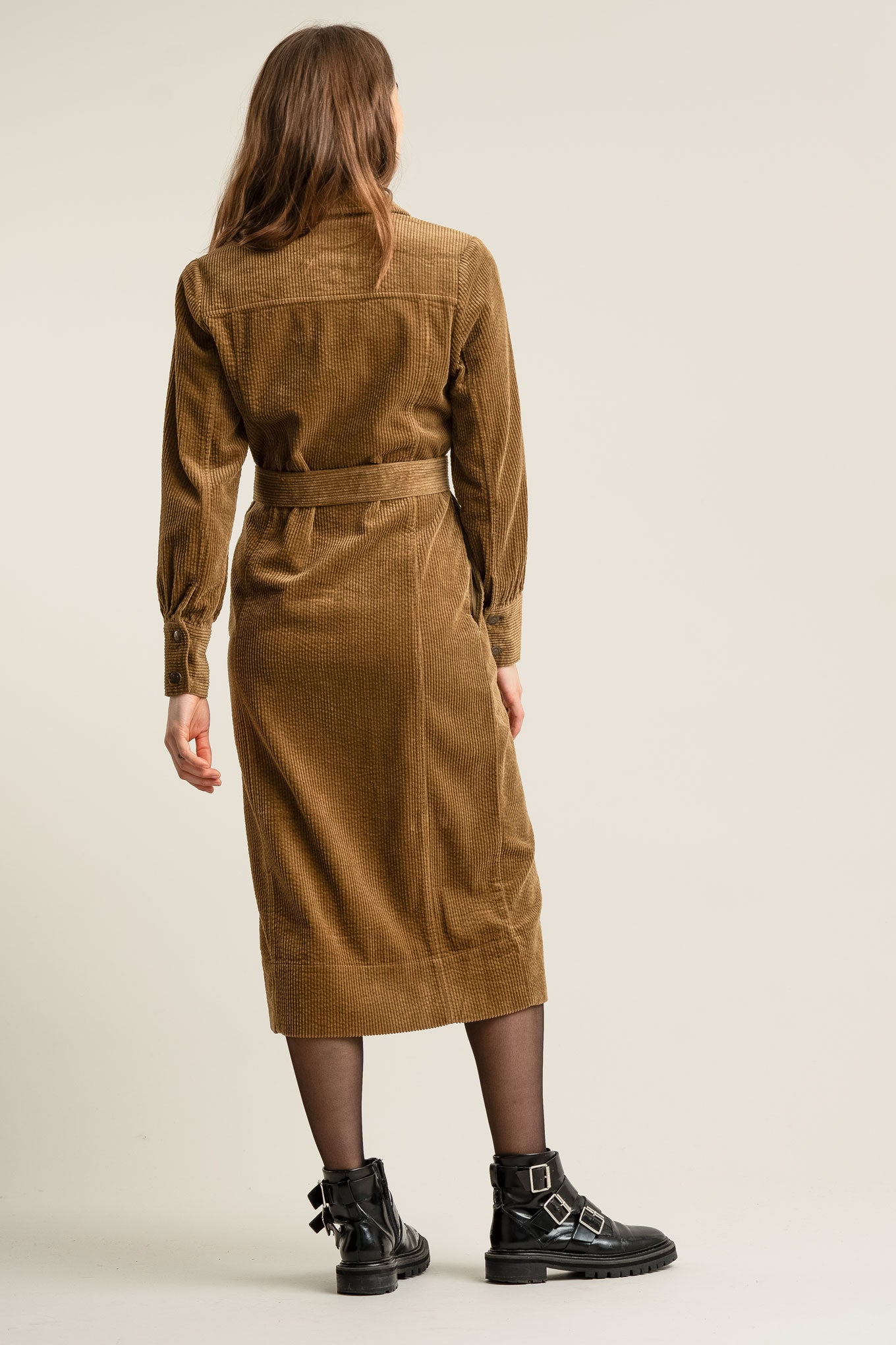 HARITTI Organic Cotton Cord Dress - Olive