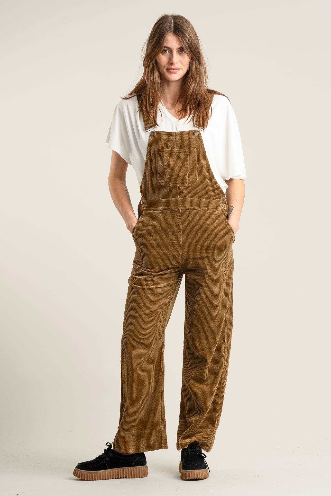 LENI Organic Cotton Cord Dungaree - Olive