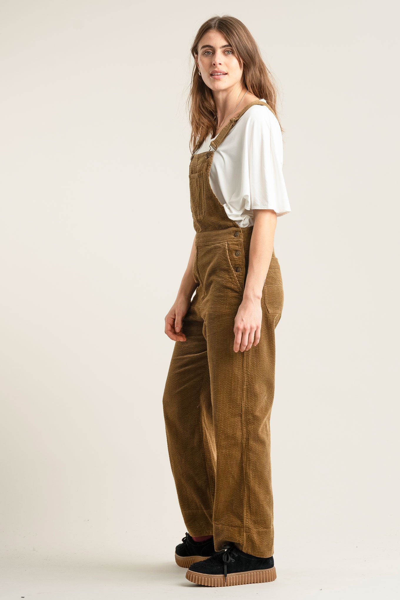 LENI Organic Cotton Cord Dungaree - Olive