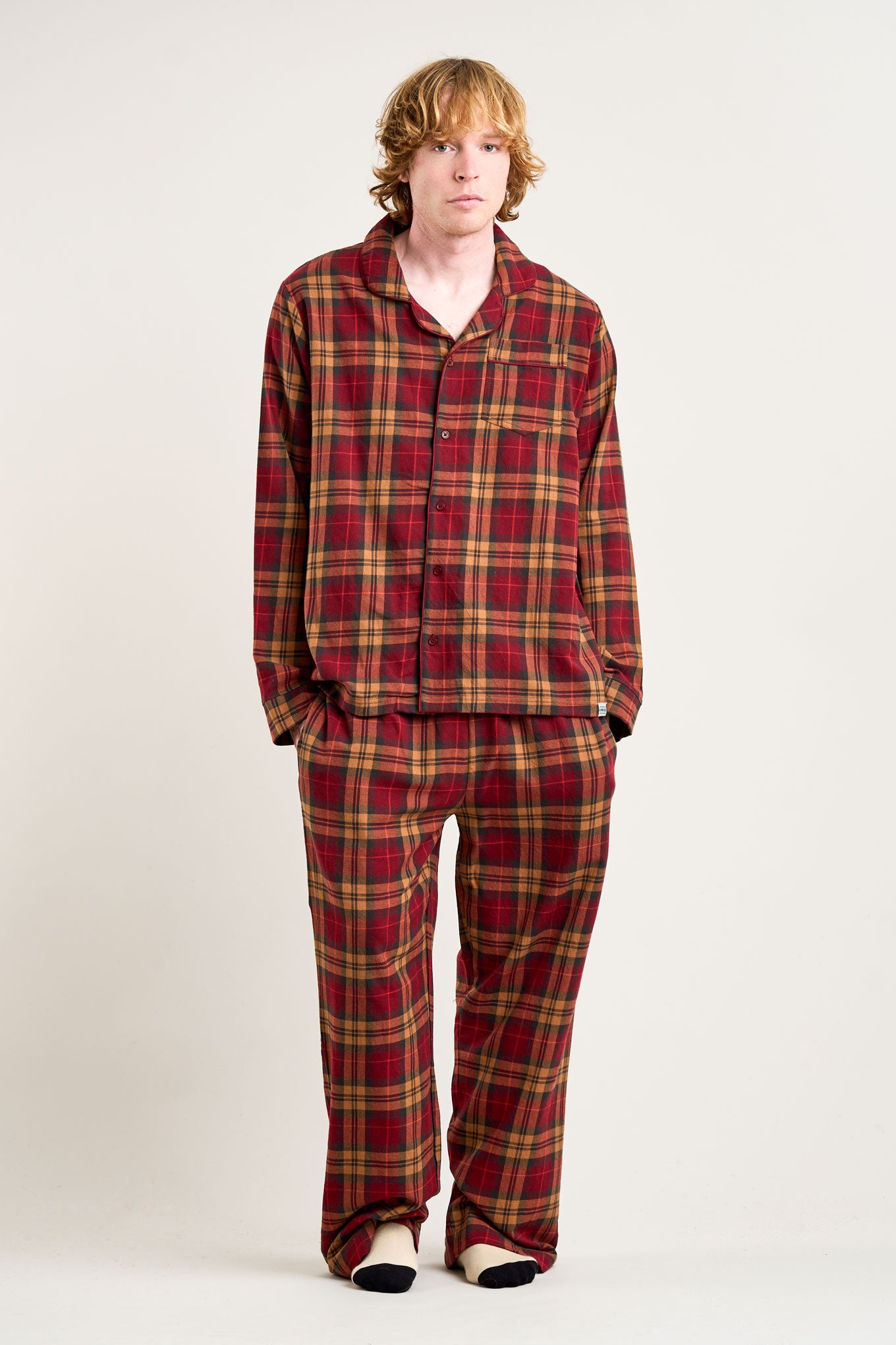 JIM JAM Mens Organic Cotton Pyjama Set - Berry