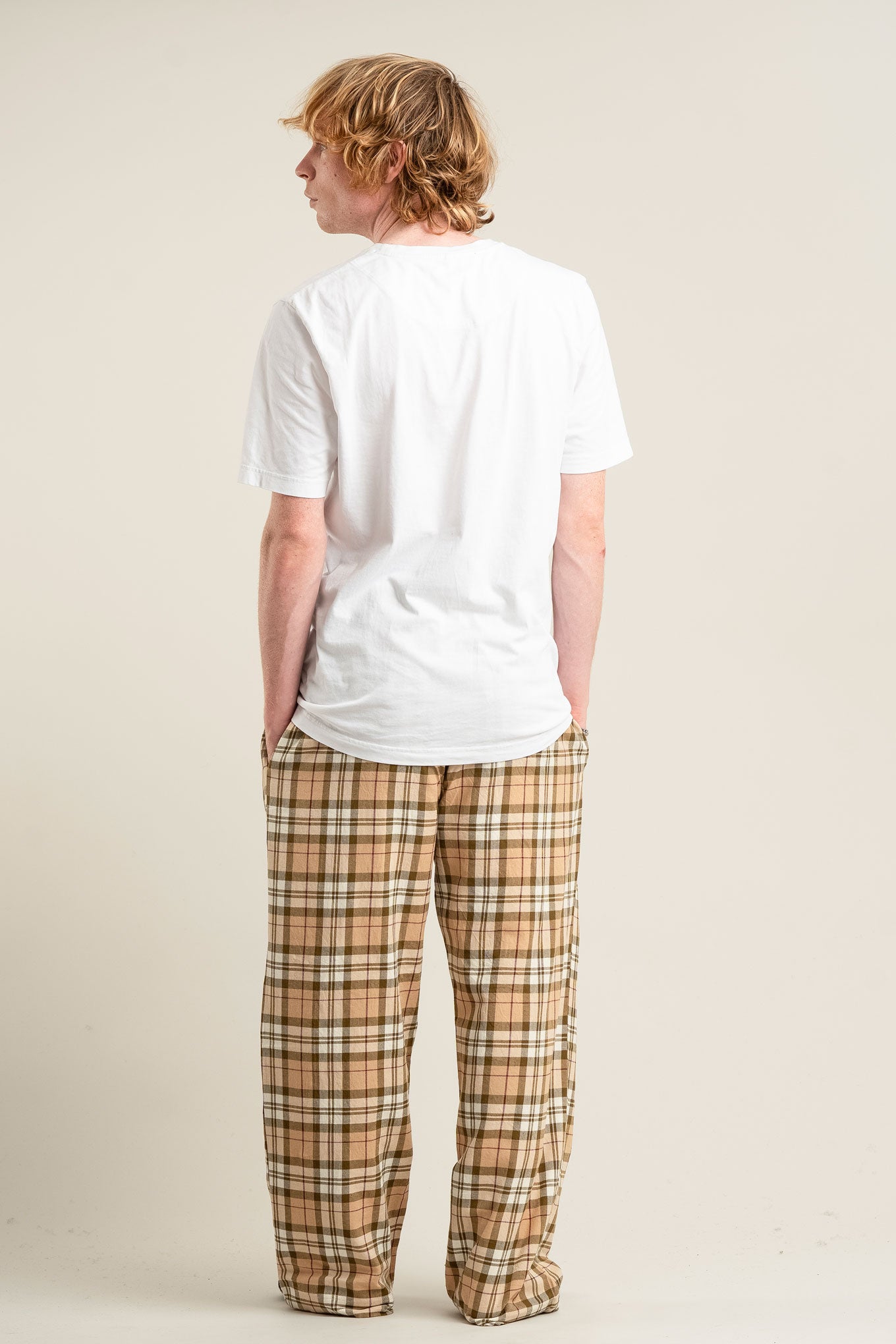 JIM JAM Mens Organic Cotton Pyjama Bottoms - Sand