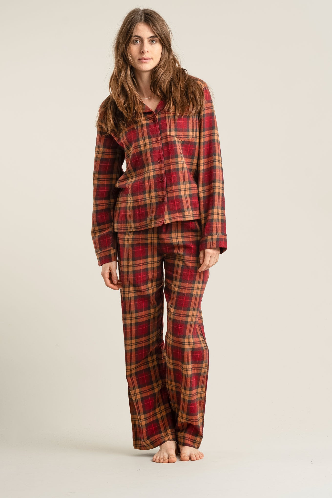 JIM JAM Womens Organic Cotton Pyjama Set - Berry