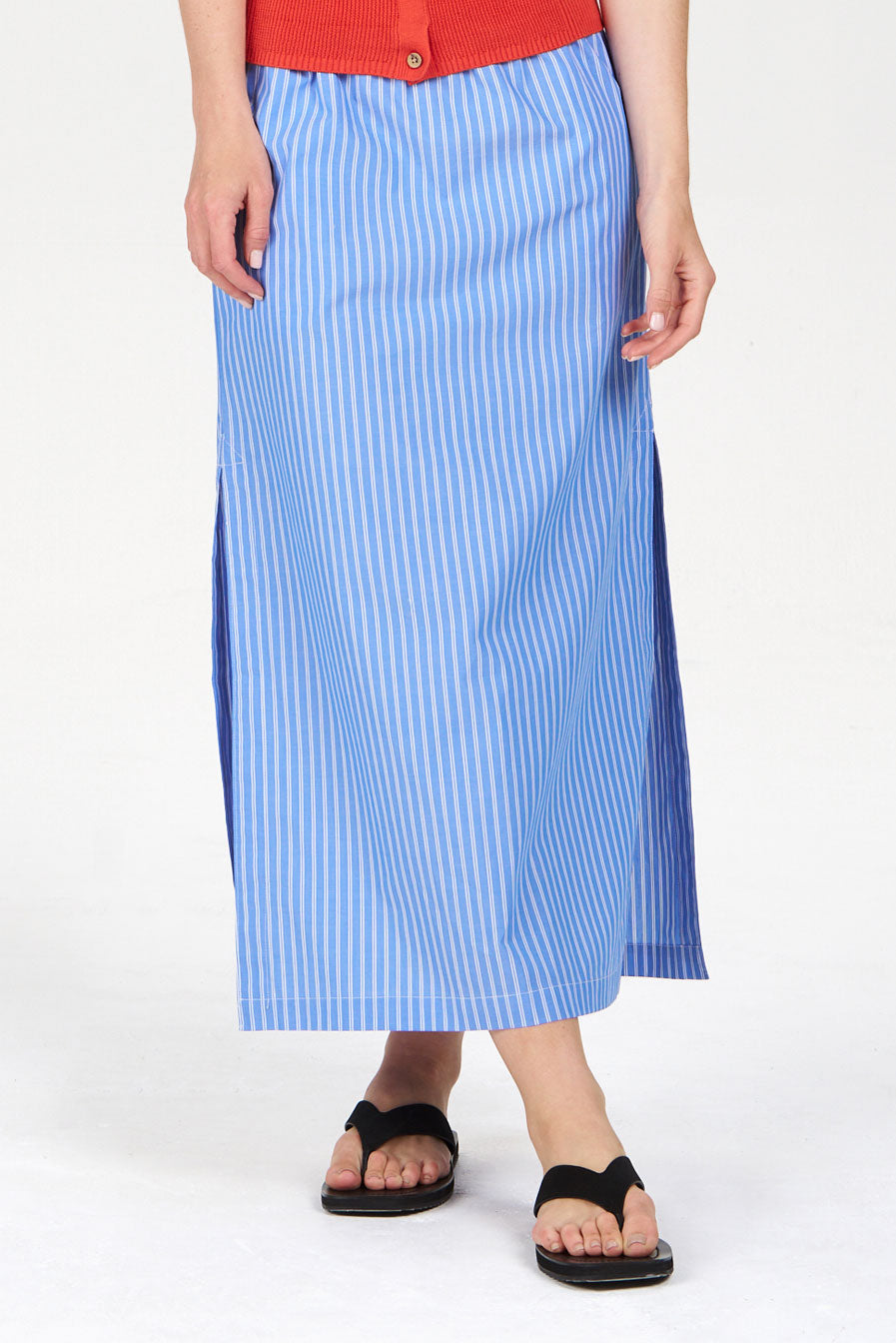 LIELA Organic Cotton Skirt - Blue Stripe