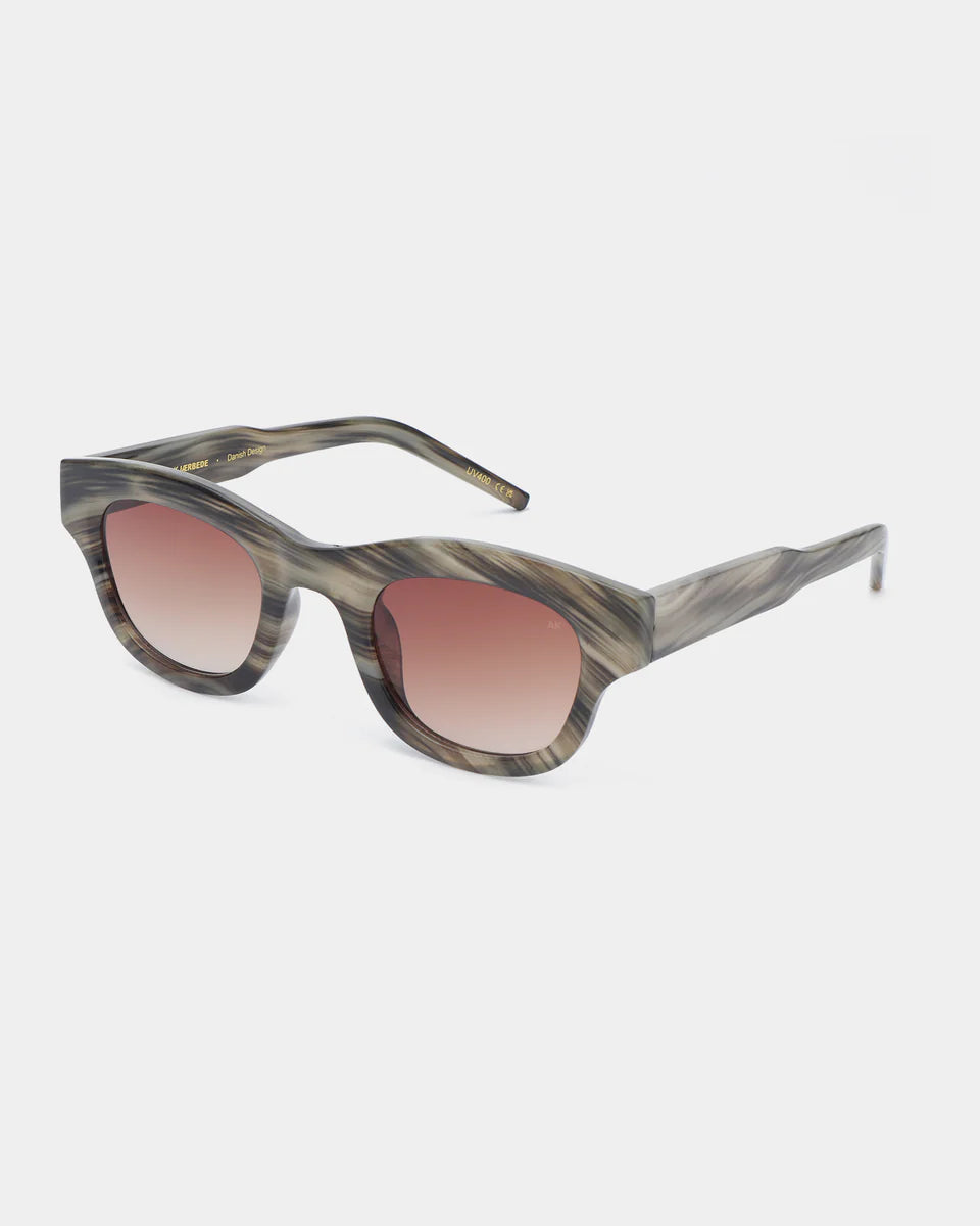 LANE - Striped Horn Sunglasses by A.Kjaerbede