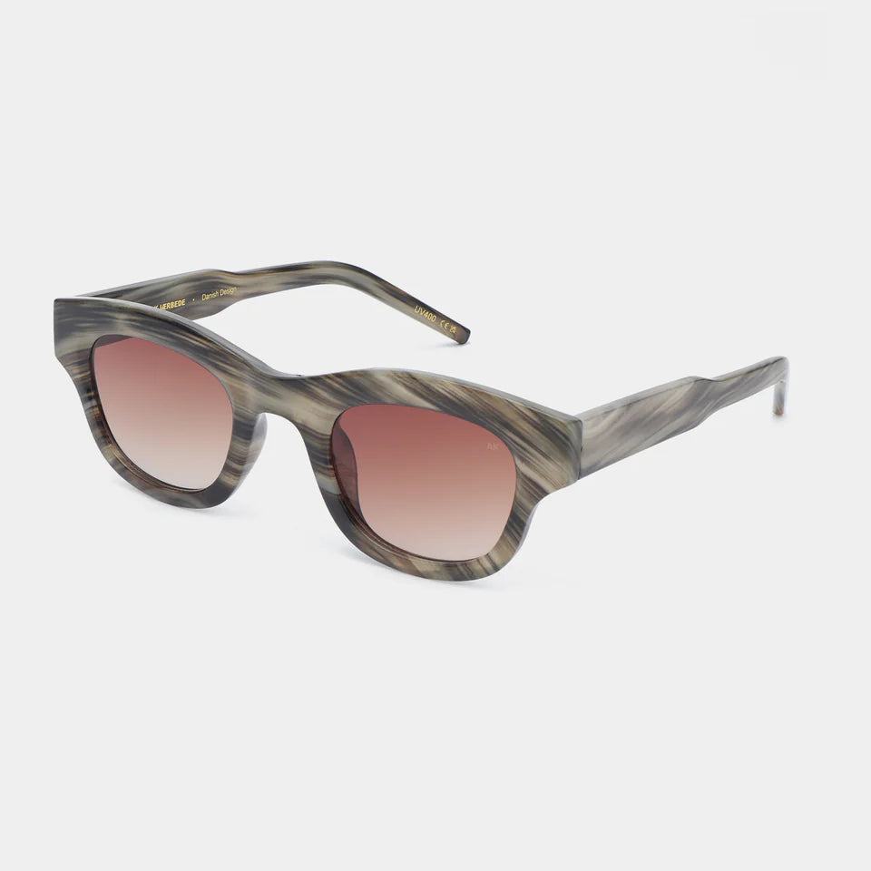 LANE - Striped Horn Sunglasses by A.Kjaerbede