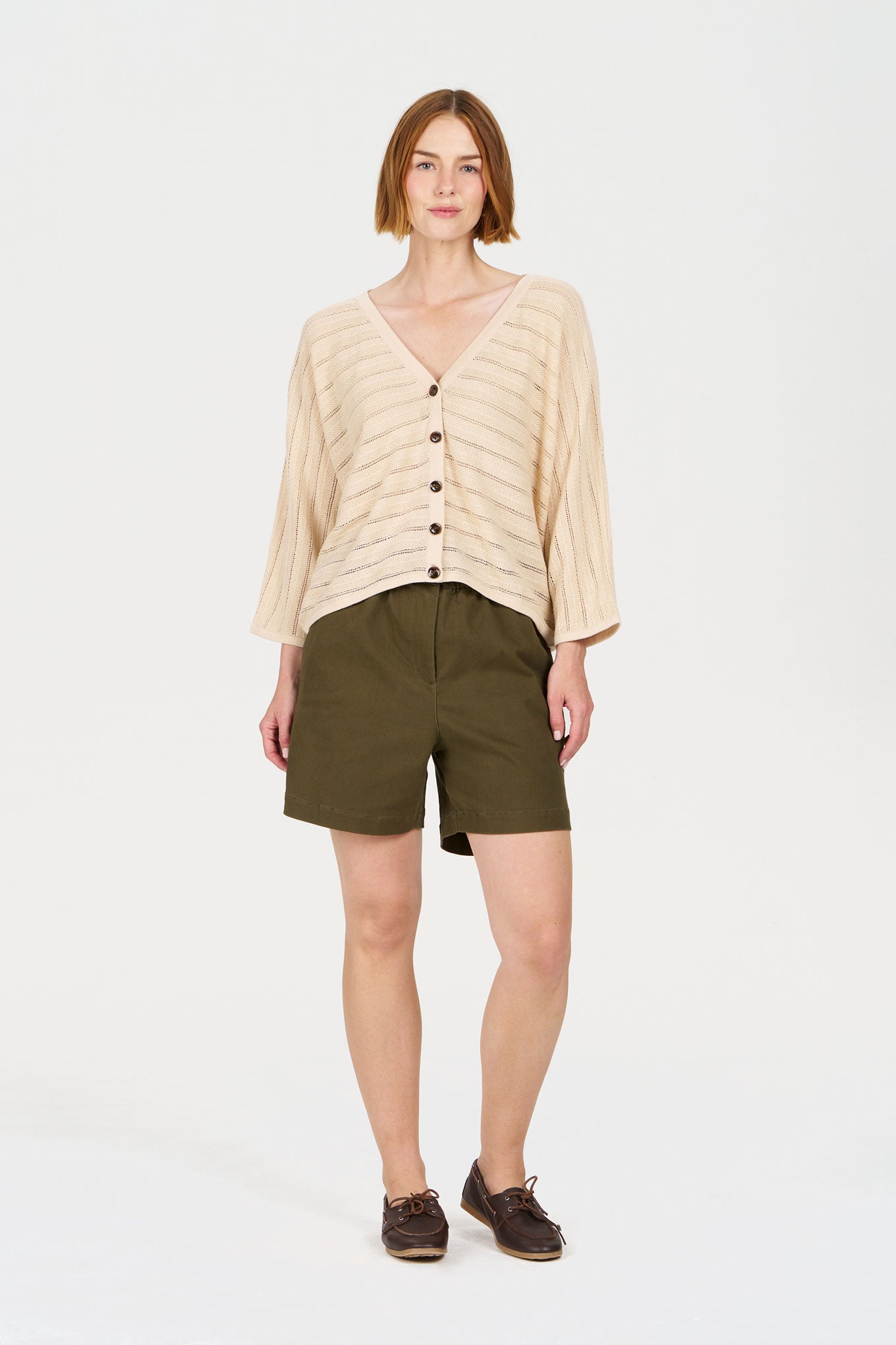 MALI Organic Linen Cotton Batwing Cardigan - Sand