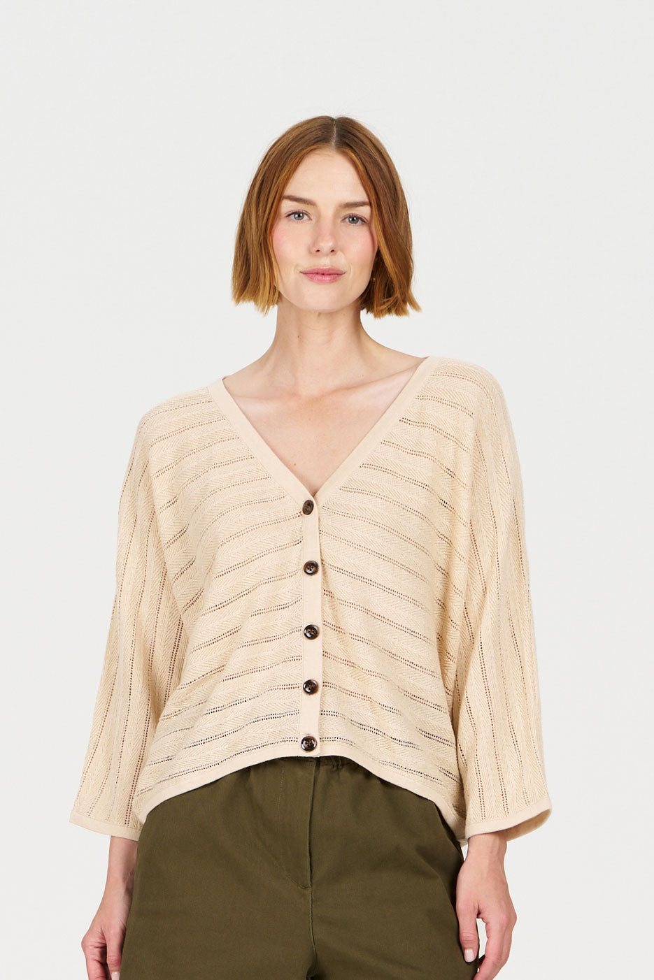 MALI Organic Linen Cotton Batwing Jumper - Sand