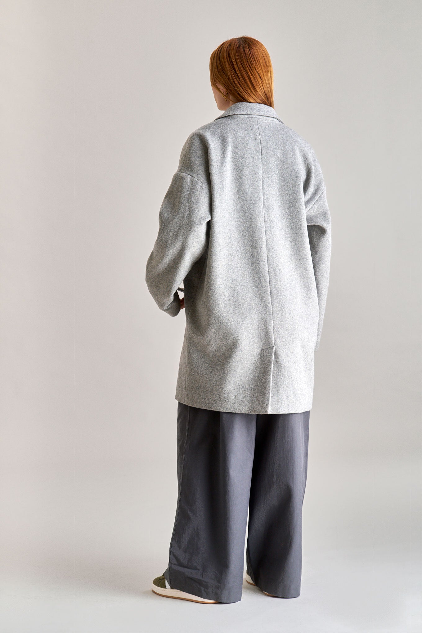 OLIVIA Recycled Wool Poly Coat - Grey