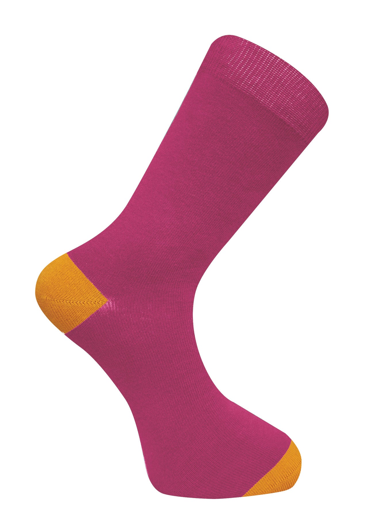 PUNCHY - GOTS Organic Cotton Socks Pink with vibrant pink color and yellow accents.