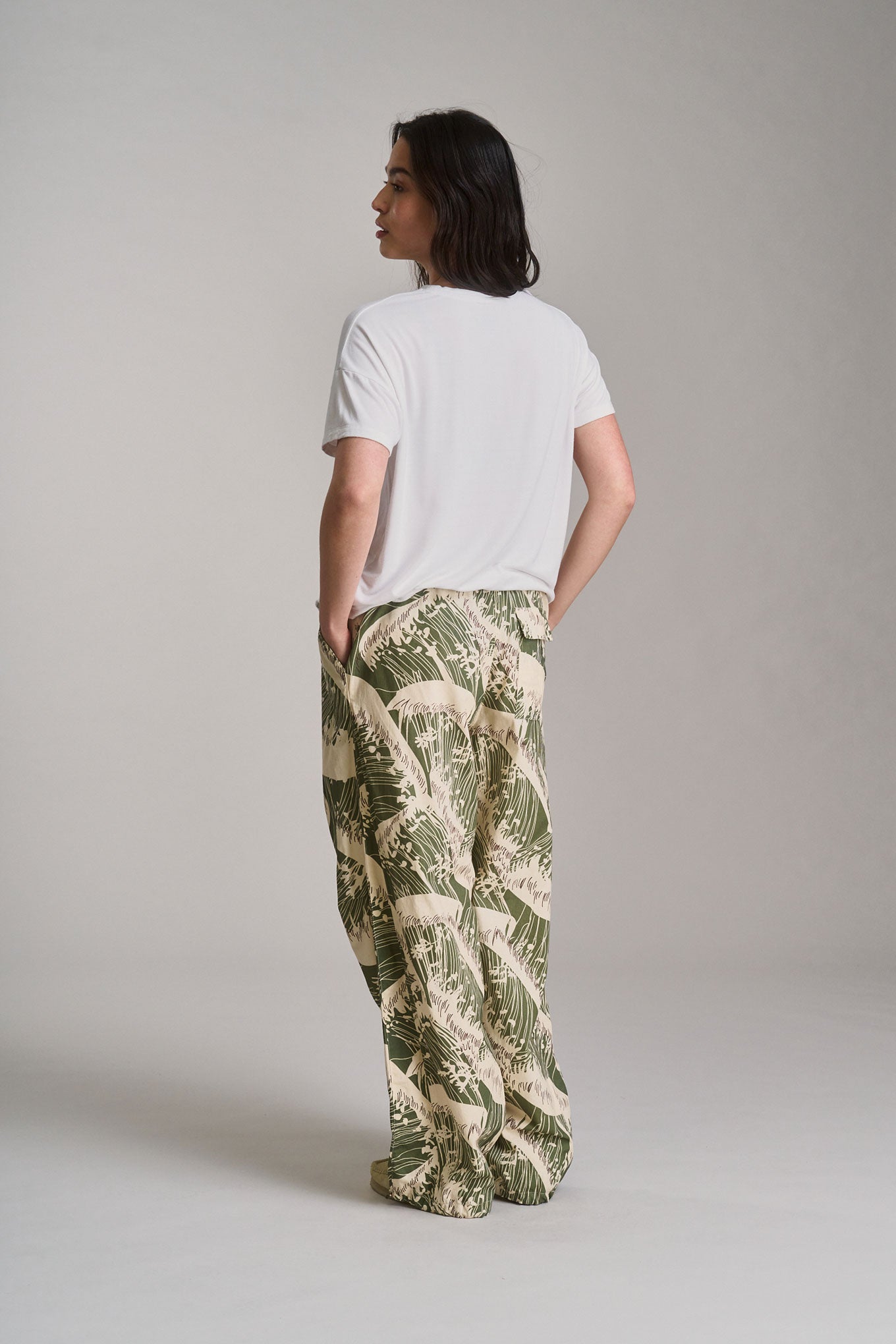 SAFARI - Womens Organic Cotton Trouser - Wave Print